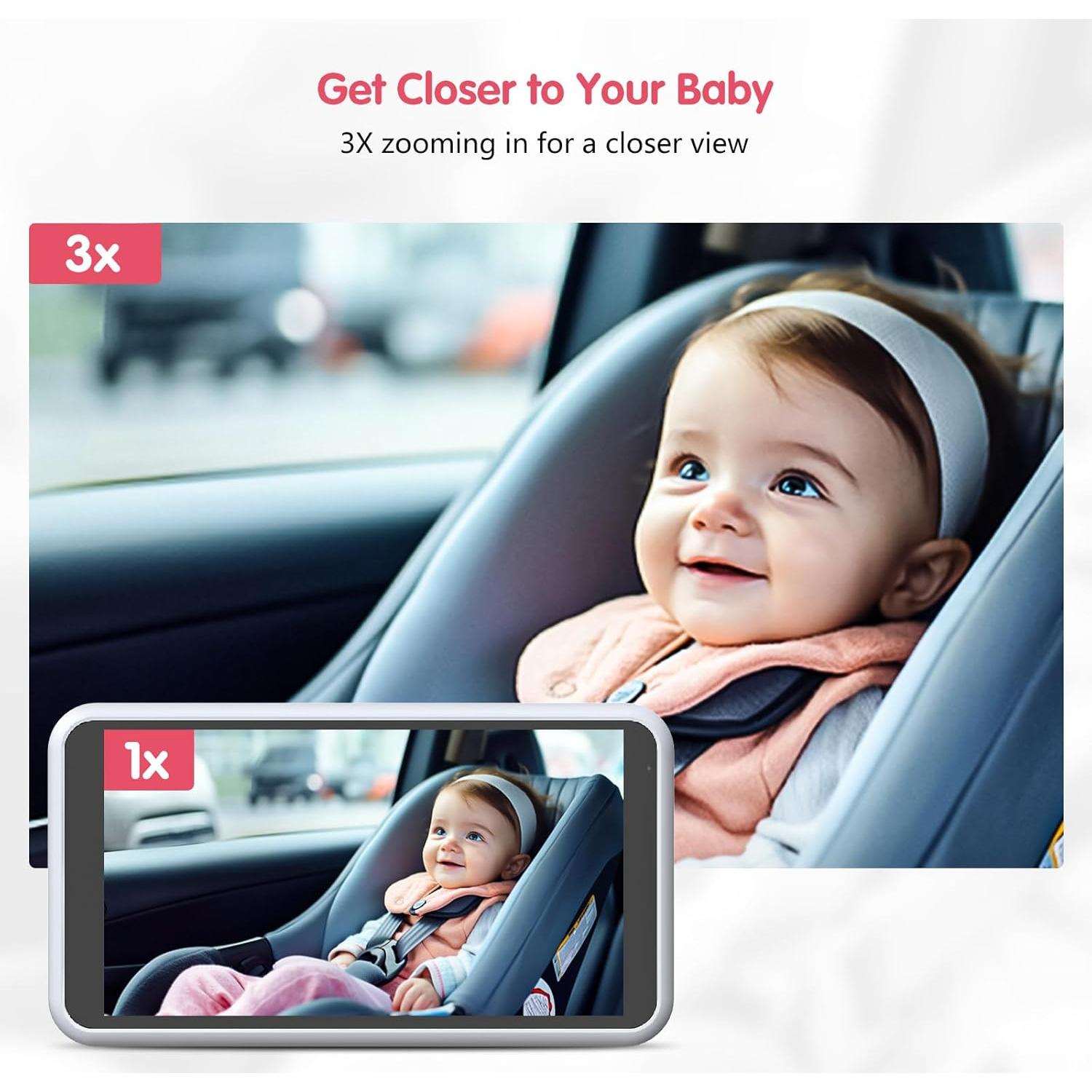 Cámara de Auto para Bebés BM3 HD 1080P con Visión Nocturna