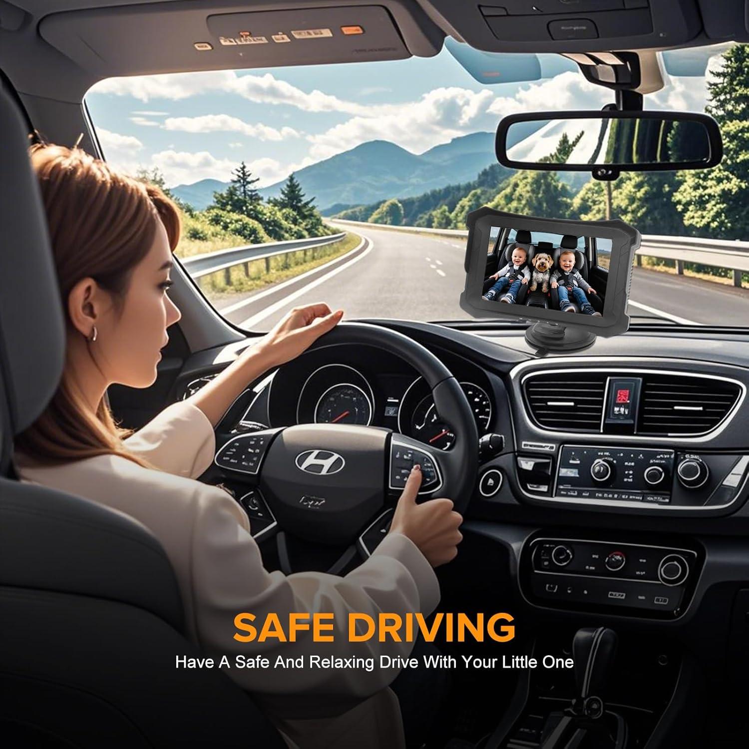 Cámara de Coche para Bebés VSSTECH con Monitor 5" y Visión Nocturna