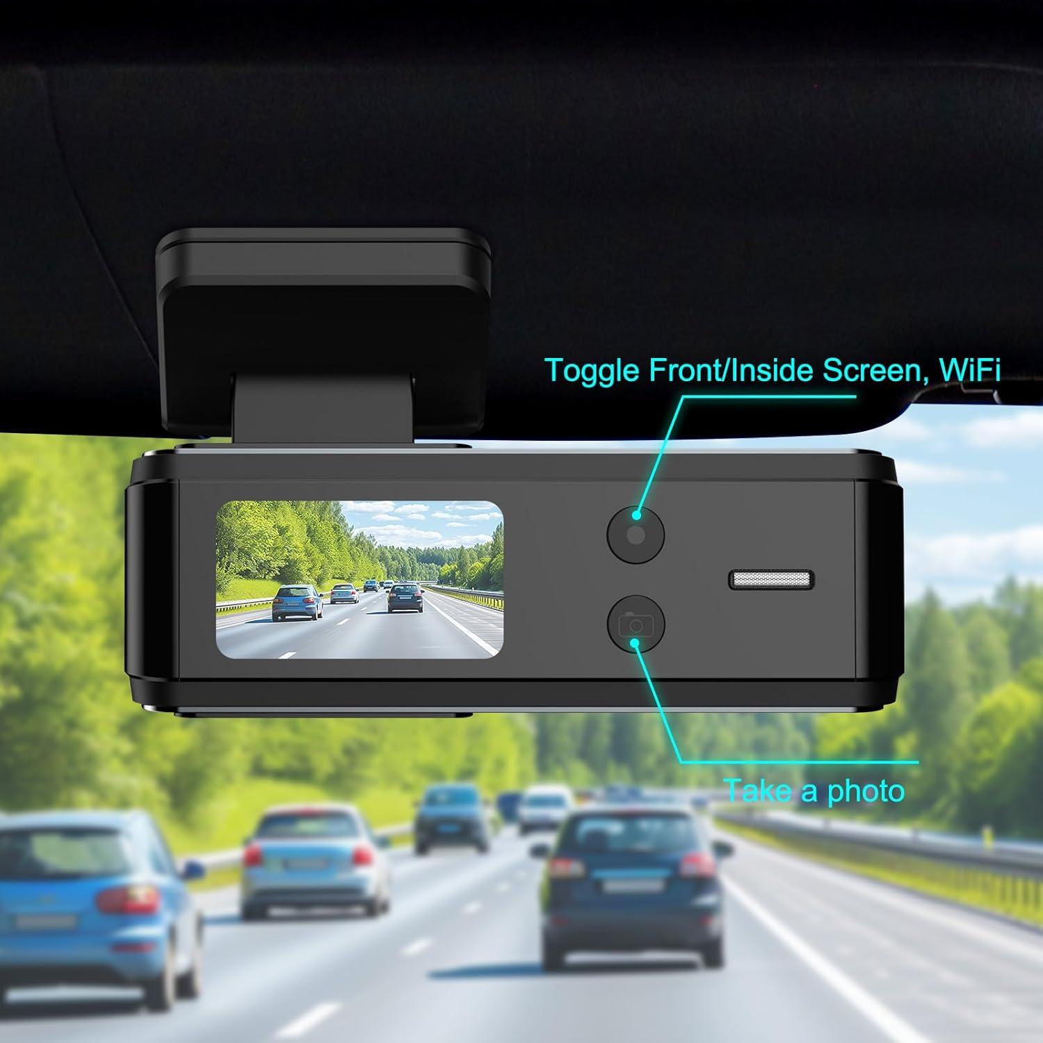 Cámara de Tablero 4K Aprilboy con Cámara Trasera 360° y WiFi