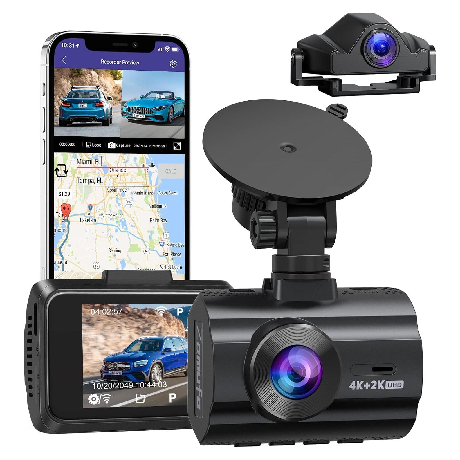 Cámara Dash 4K LAMONKE Delantera y Trasera con GPS y WiFi