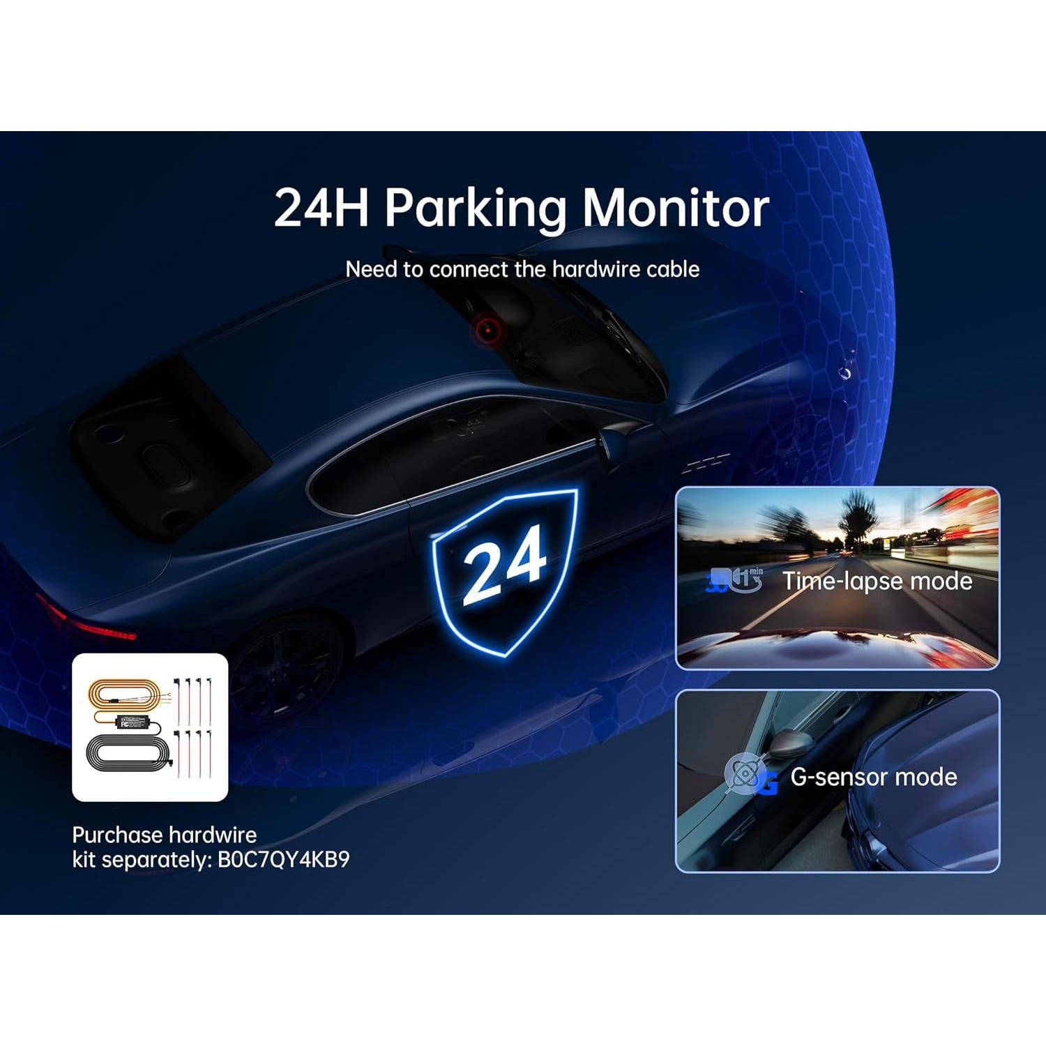 Cámara Dash Pelsee P2 Trio 4K +1080P Delantera y Trasera