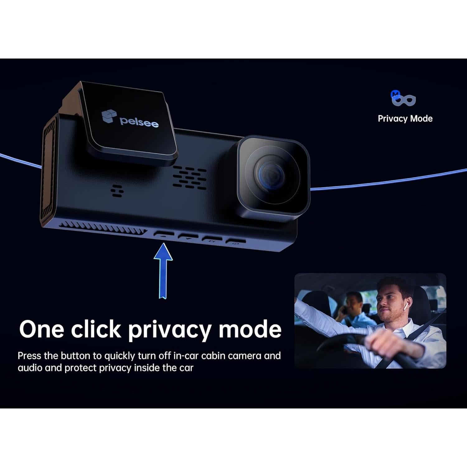 Cámara Dash Pelsee P2 Trio 4K +1080P Delantera y Trasera