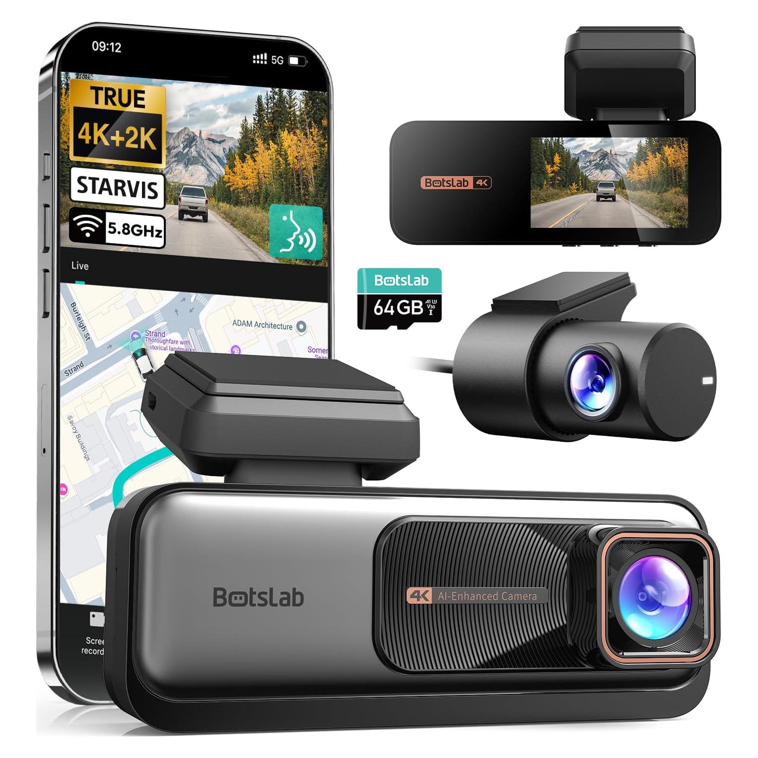 Cámara Doble Dash 4K+2K BOTSLAB G980H con WiFi y GPS