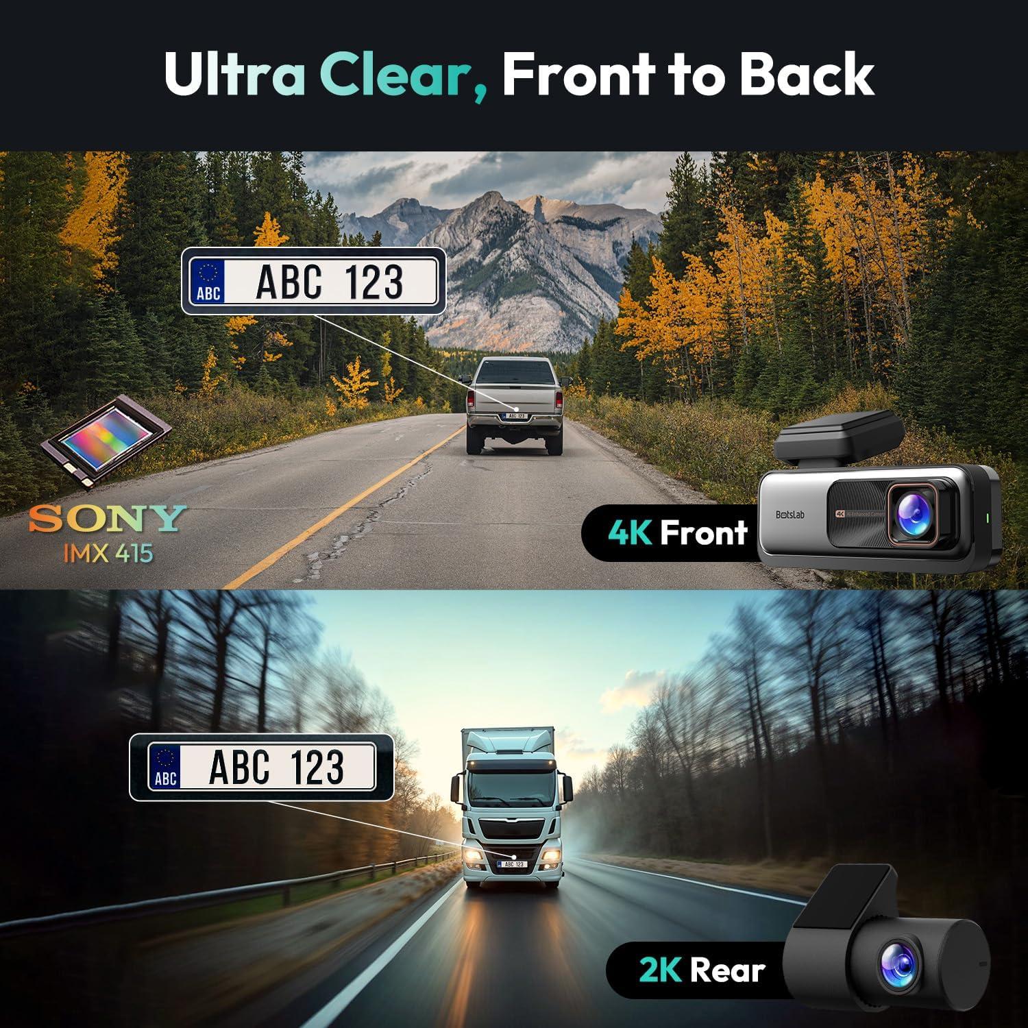 Cámara Doble Dash 4K+2K BOTSLAB G980H con WiFi y GPS