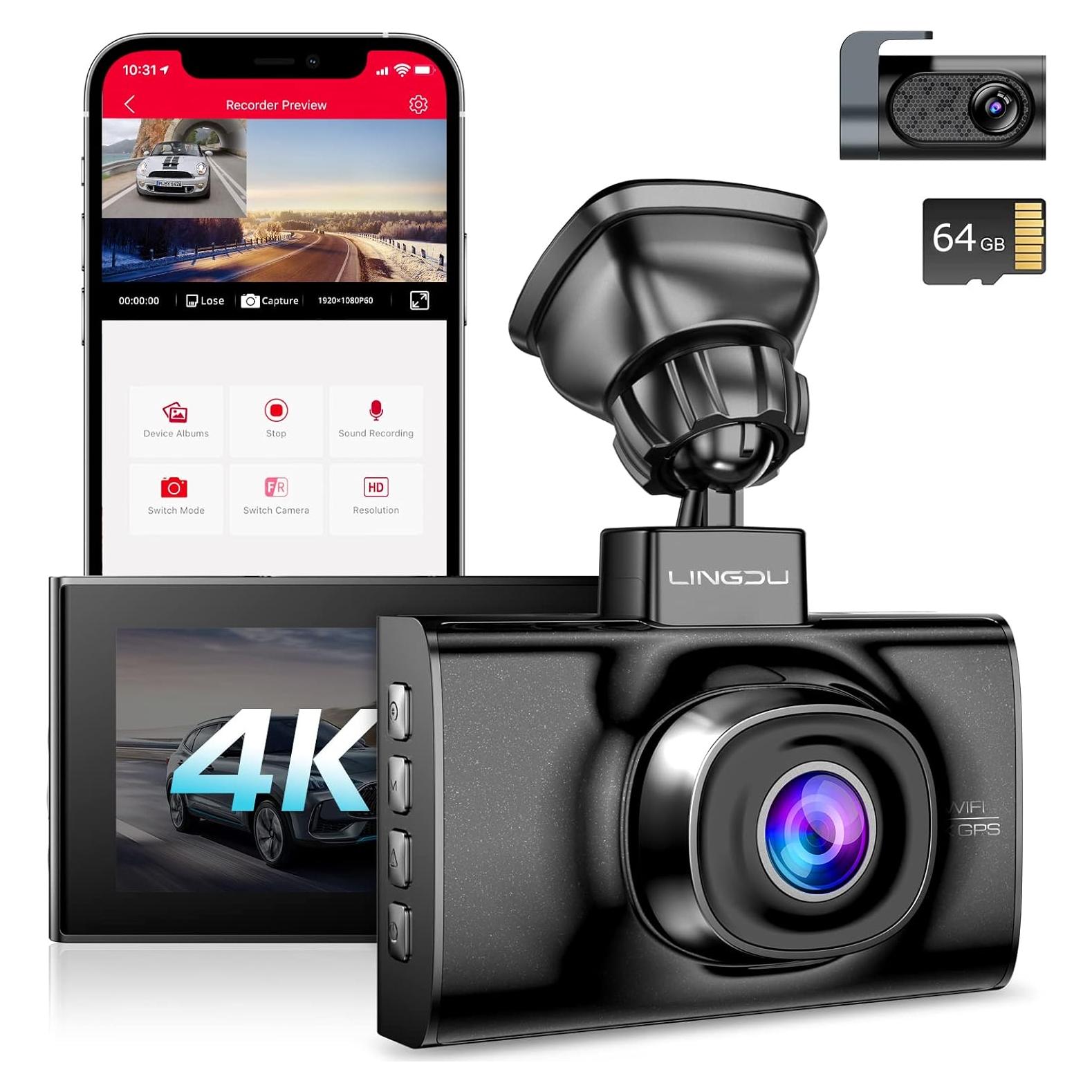 Cámara de tablero LINGDU LD02 Lite 4K GPS WiFi 64GB