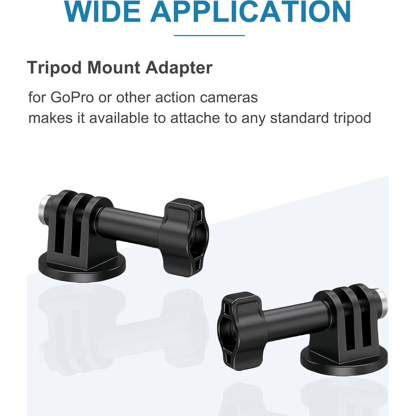 Tripod Mount Adapter 1/4" Screw for Gopro Hero 12/11/10/9/8/7/6, DJI OSMO AKASO Insta360 Action Camera, Fits for Tripod Selfie Stick Monopod and DSLR Camera Flash - 1 Pack