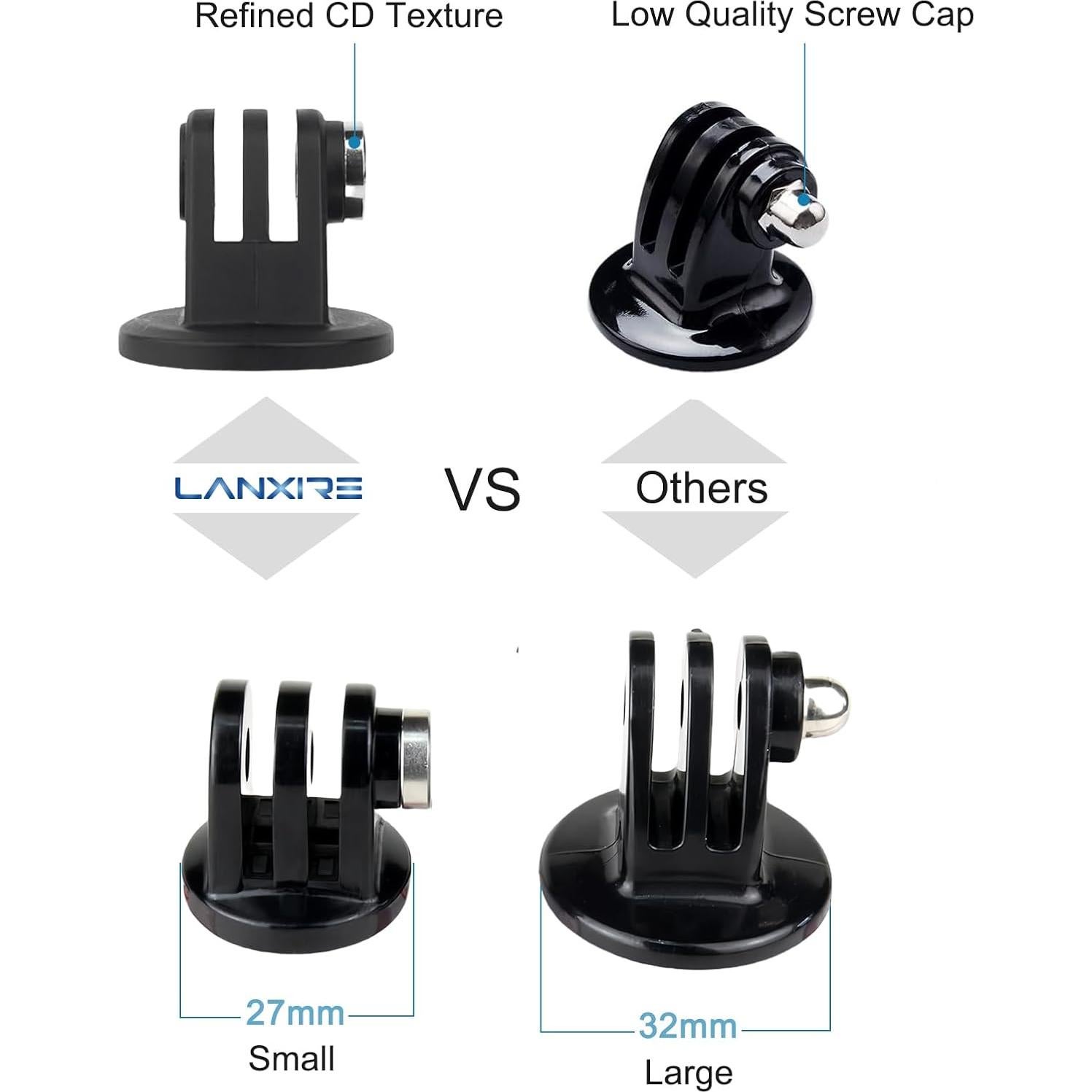 Tripod Mount Adapter 1/4" Screw for Gopro Hero 12/11/10/9/8/7/6, DJI OSMO AKASO Insta360 Action Camera, Fits for Tripod Selfie Stick Monopod and DSLR Camera Flash - 1 Pack