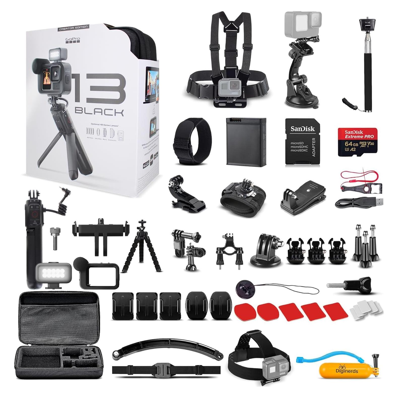 GoPro HERO13 Black Creator Edition - Cámara 5.3K + Accesorios