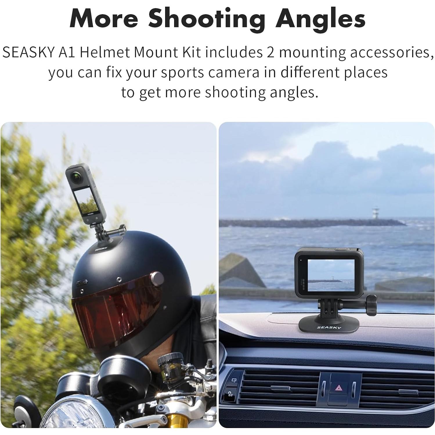 Montaje Adhesivo Flexible SEASKY A1 para Casco - 2 Pack