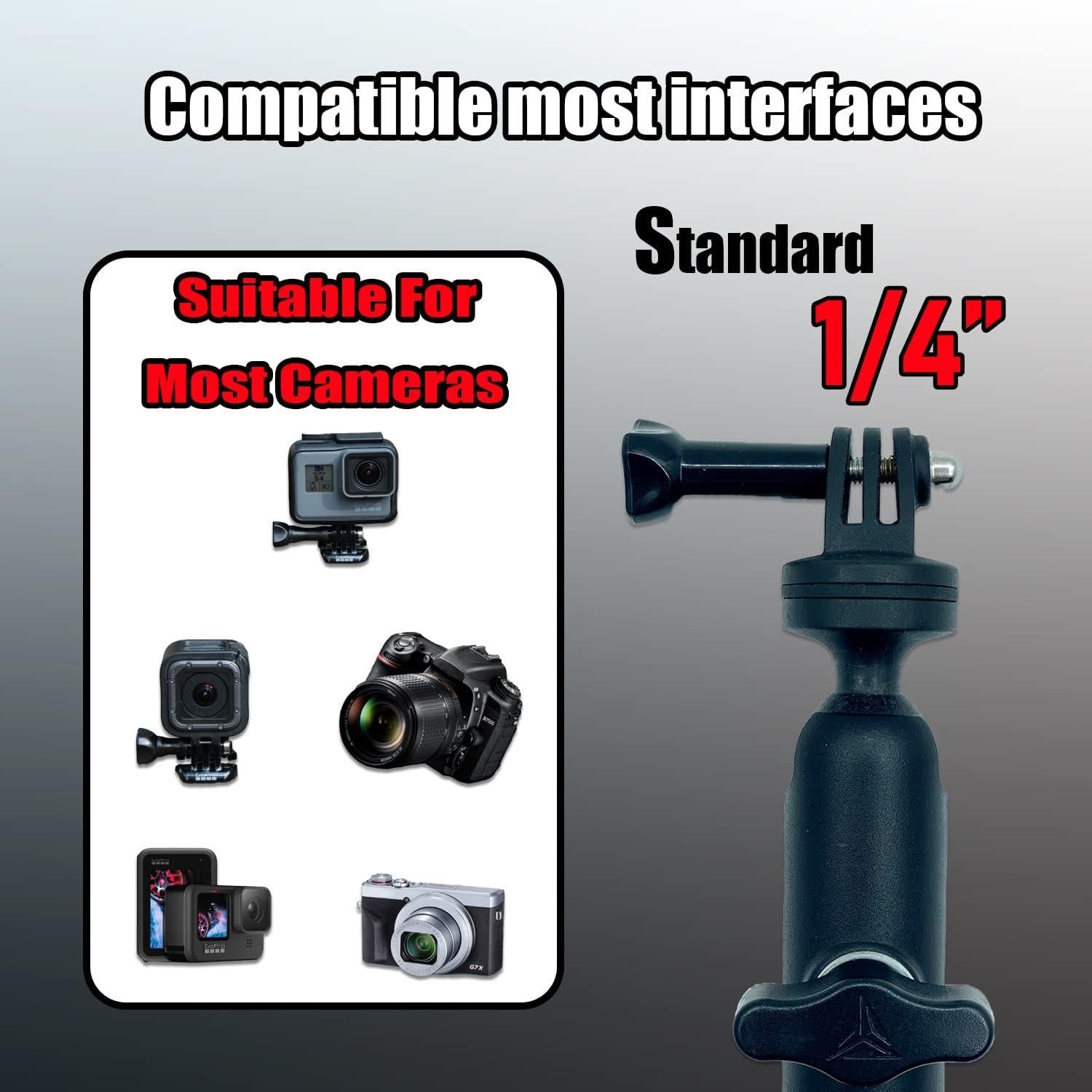 Soporte de cámara para motocicleta GoPro LAZORA 360° ajustable