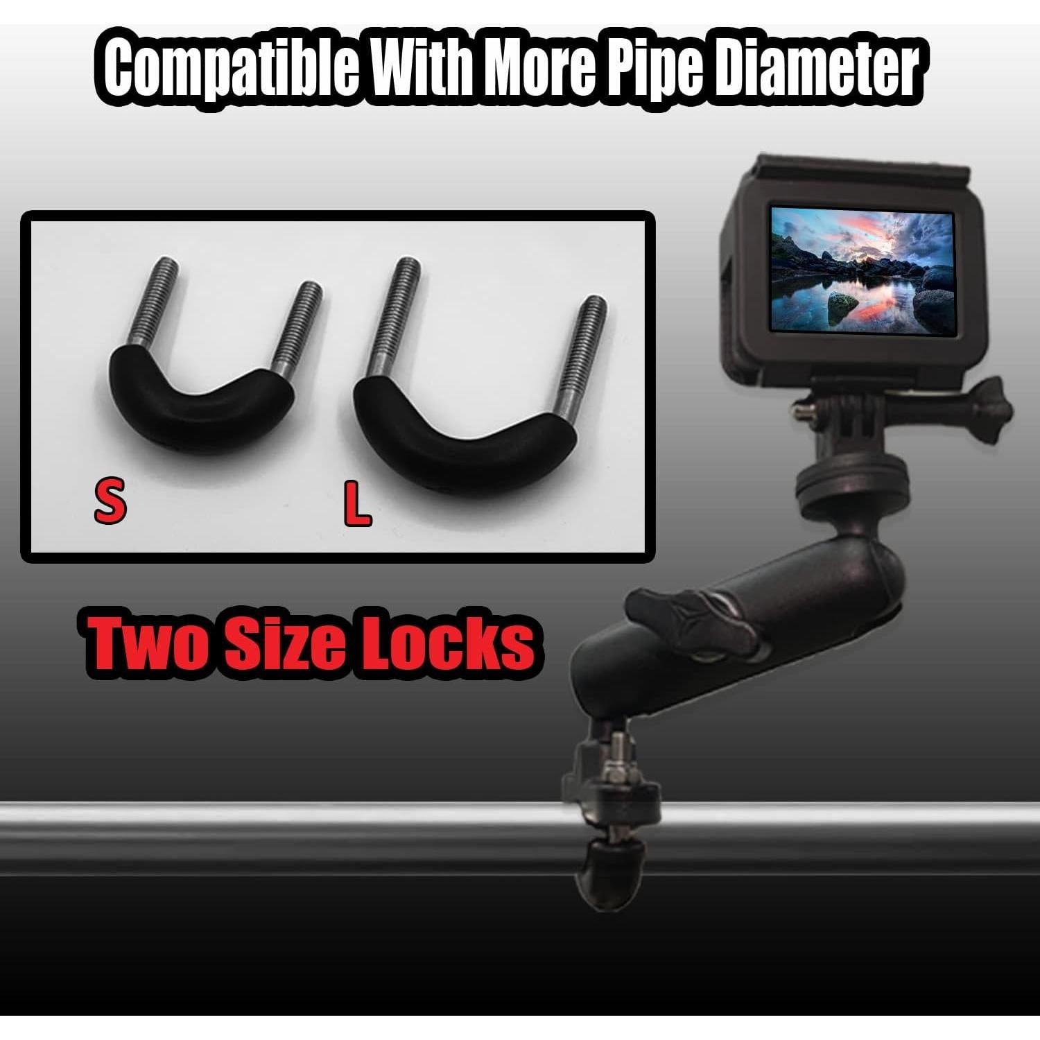 Soporte de cámara para motocicleta GoPro LAZORA 360° ajustable