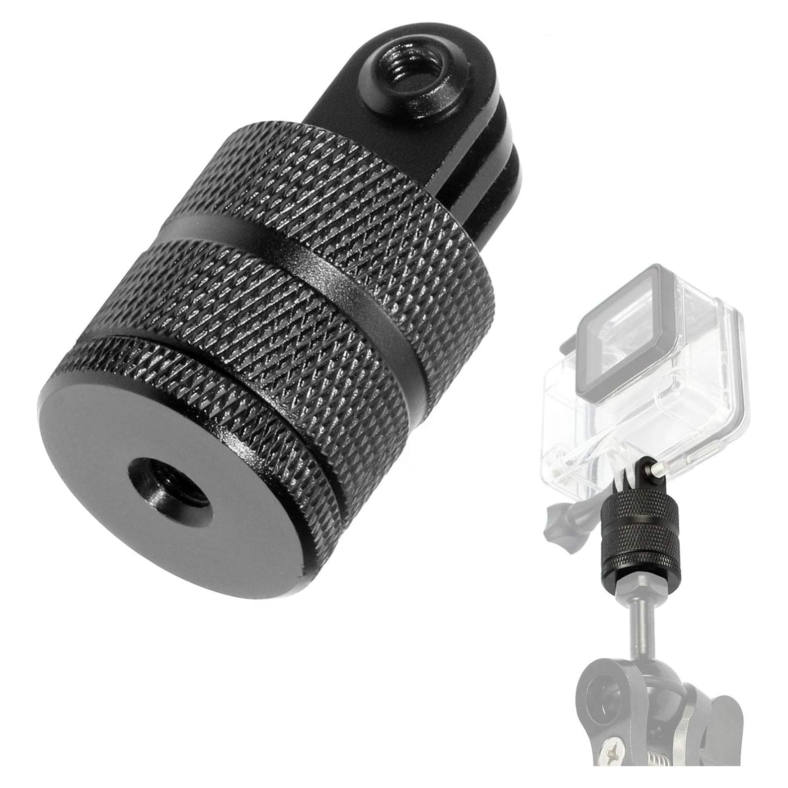 360 Degree Rotation Tripod Mount Adapter, Aluminum 1/4 inch 20 Camera Mount Adapter Compatible with GoPro 13/12 Black,Hero10/ 9/8/ 7/6/ 5/ Series,DJI, XiaoYi and Other Standard 1/4 Accessories