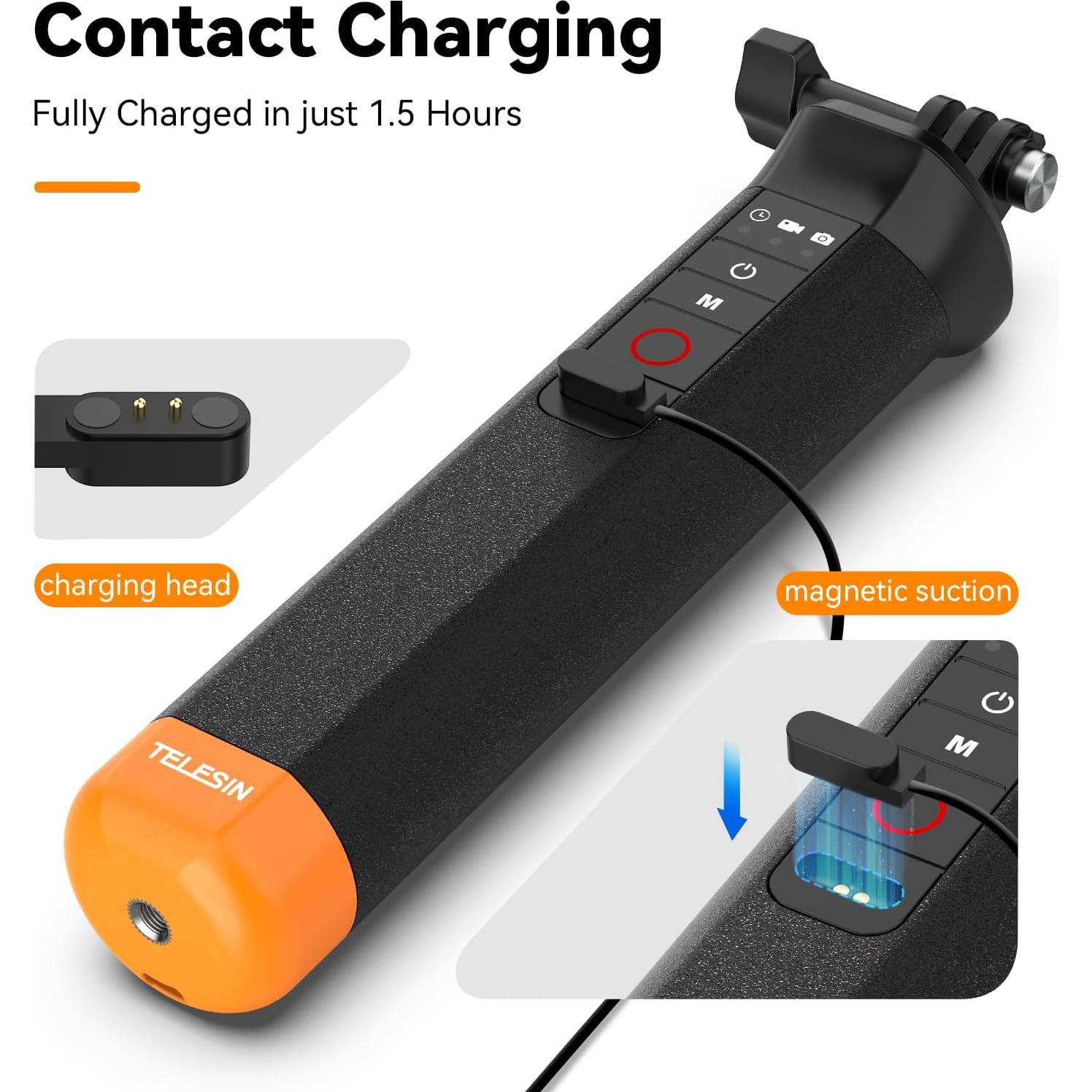 Mango Flotante Bluetooth TELESIN para GoPro 13-8, 30 cm