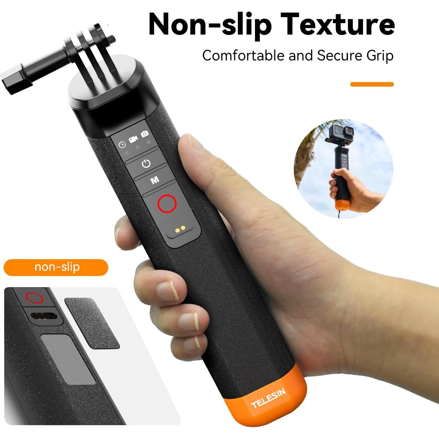 Mango Flotante Bluetooth TELESIN para GoPro 13-8, 30 cm