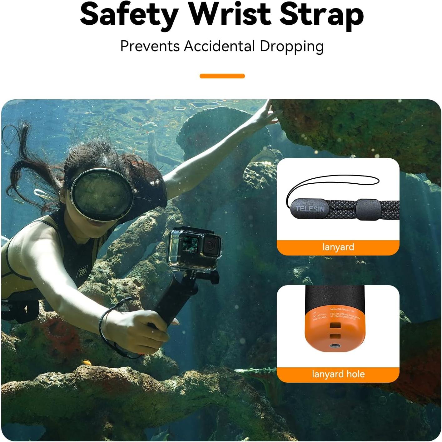 Mango Flotante Bluetooth TELESIN para GoPro 13-8, 30 cm