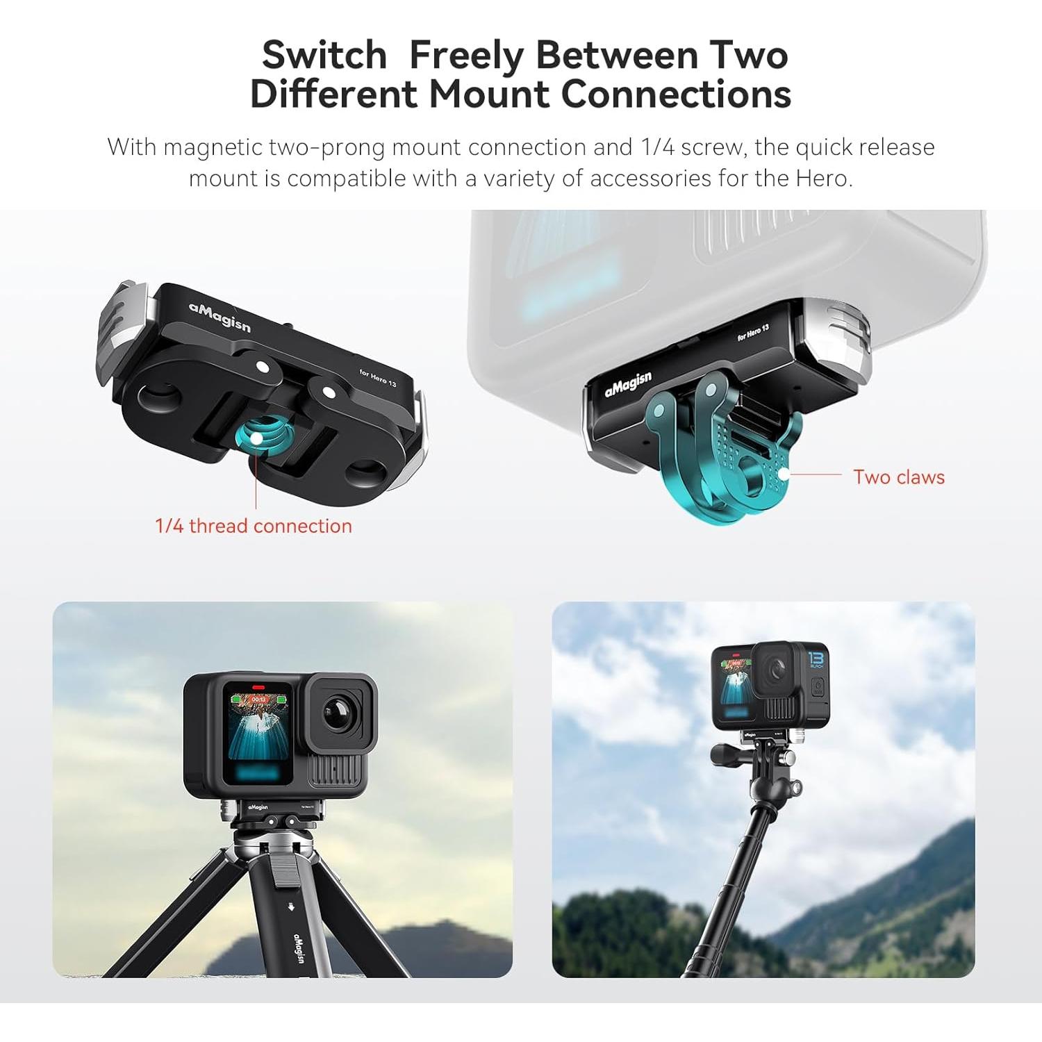 Soporte de liberación rápida magnético YDW para GoPro Hero13