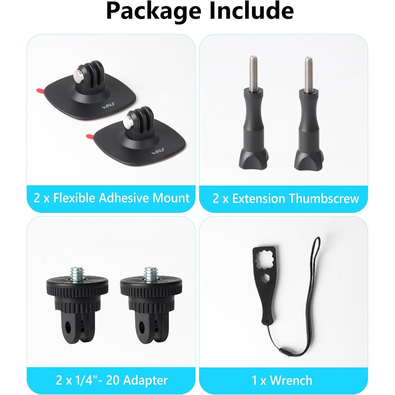 Soporte Vertical HSU para GoPro y Cámaras de Acción - Adaptador 1/4"-20