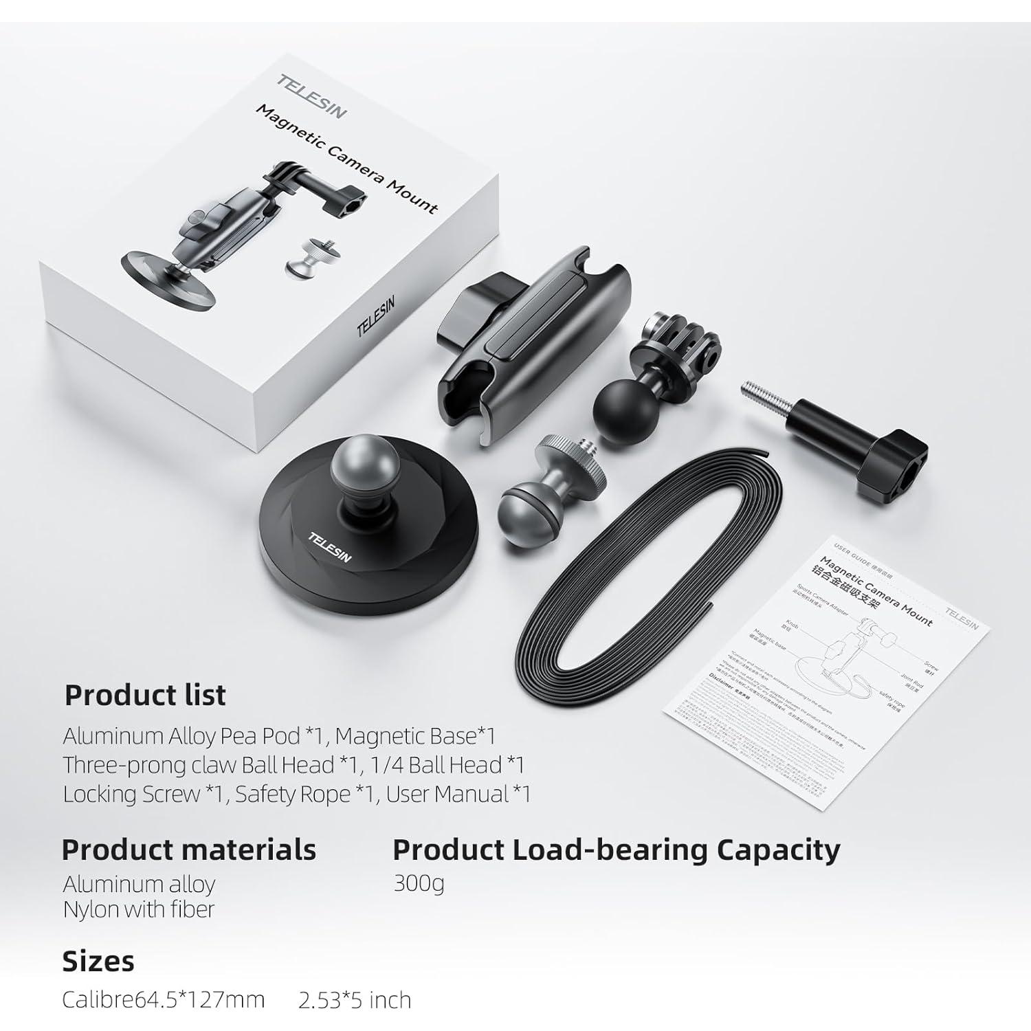 Soporte Magnético TELESIN para Cámara de Acción 360°
