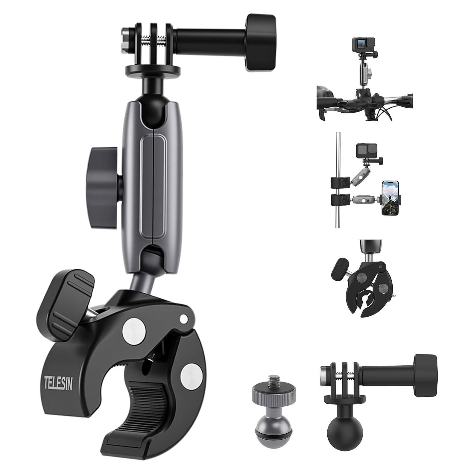 Soporte de Abrazadera TELESIN para Moto y Cámaras de Acción