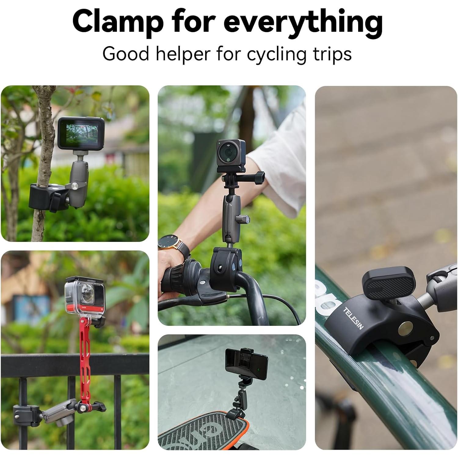 Soporte de Abrazadera TELESIN para Moto y Cámaras de Acción