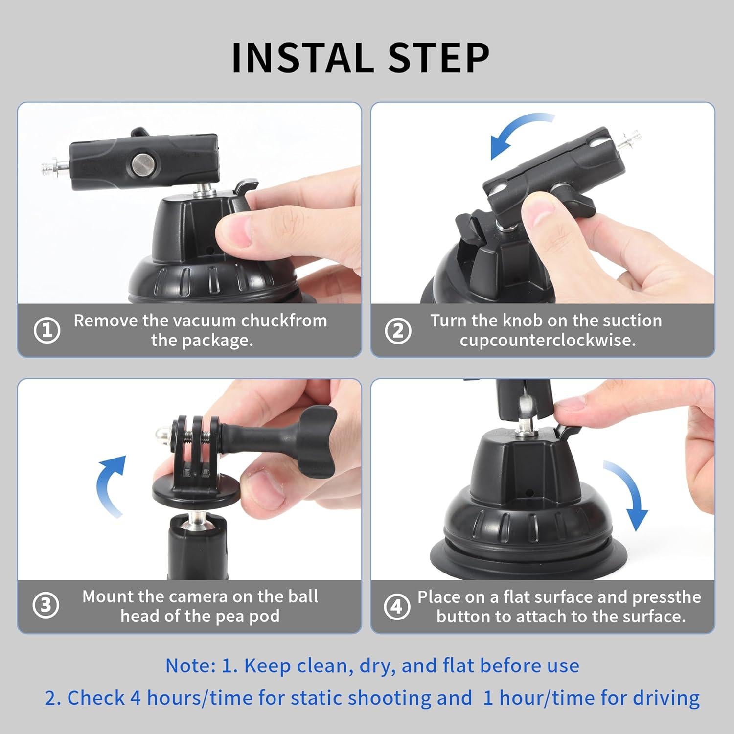 Soporte de Ventosa STARTRC para GoPro Hero 13/12/11 y DJI