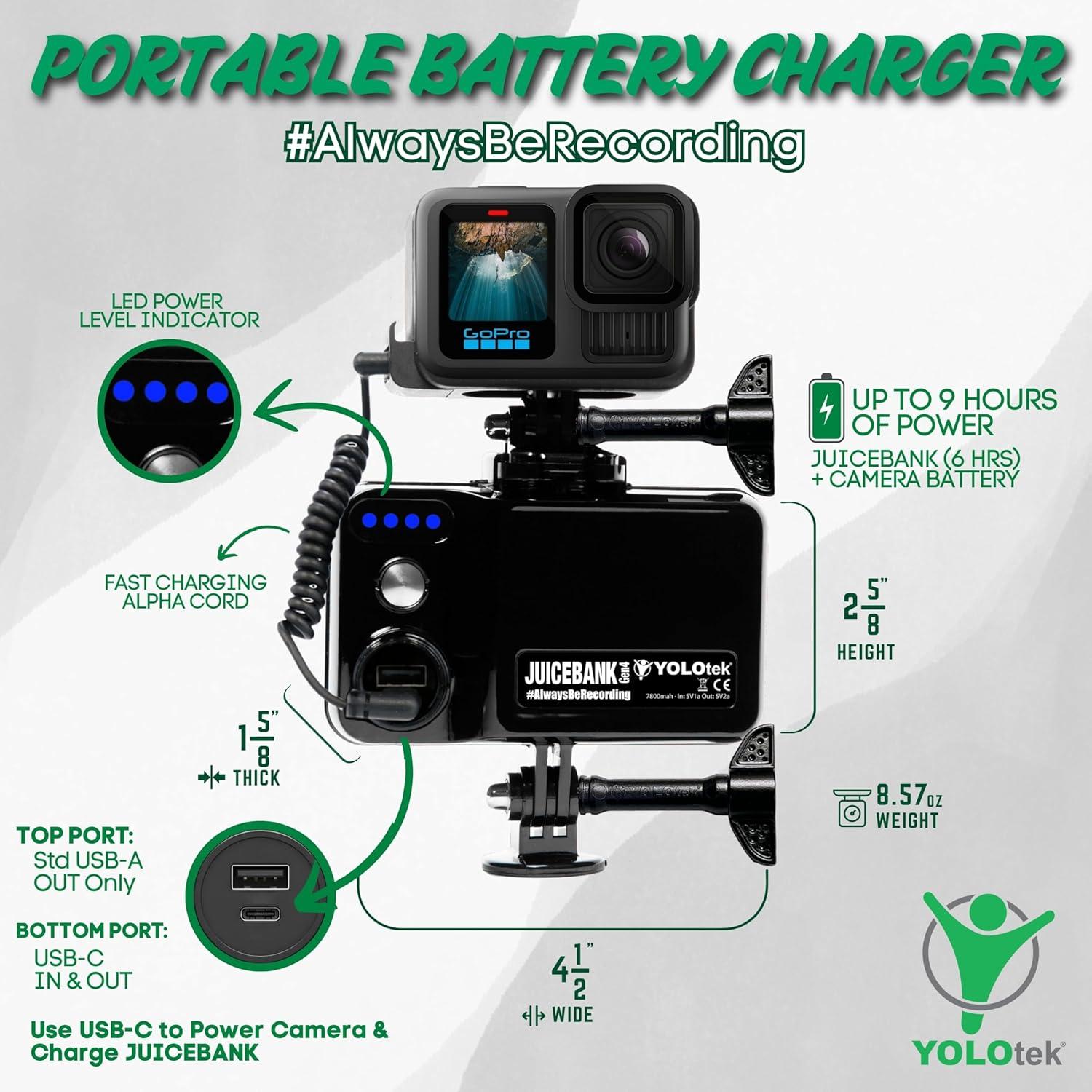 Cargador Portátil YOLOtek JUICEBANK 7800mAh para GoPro y Más