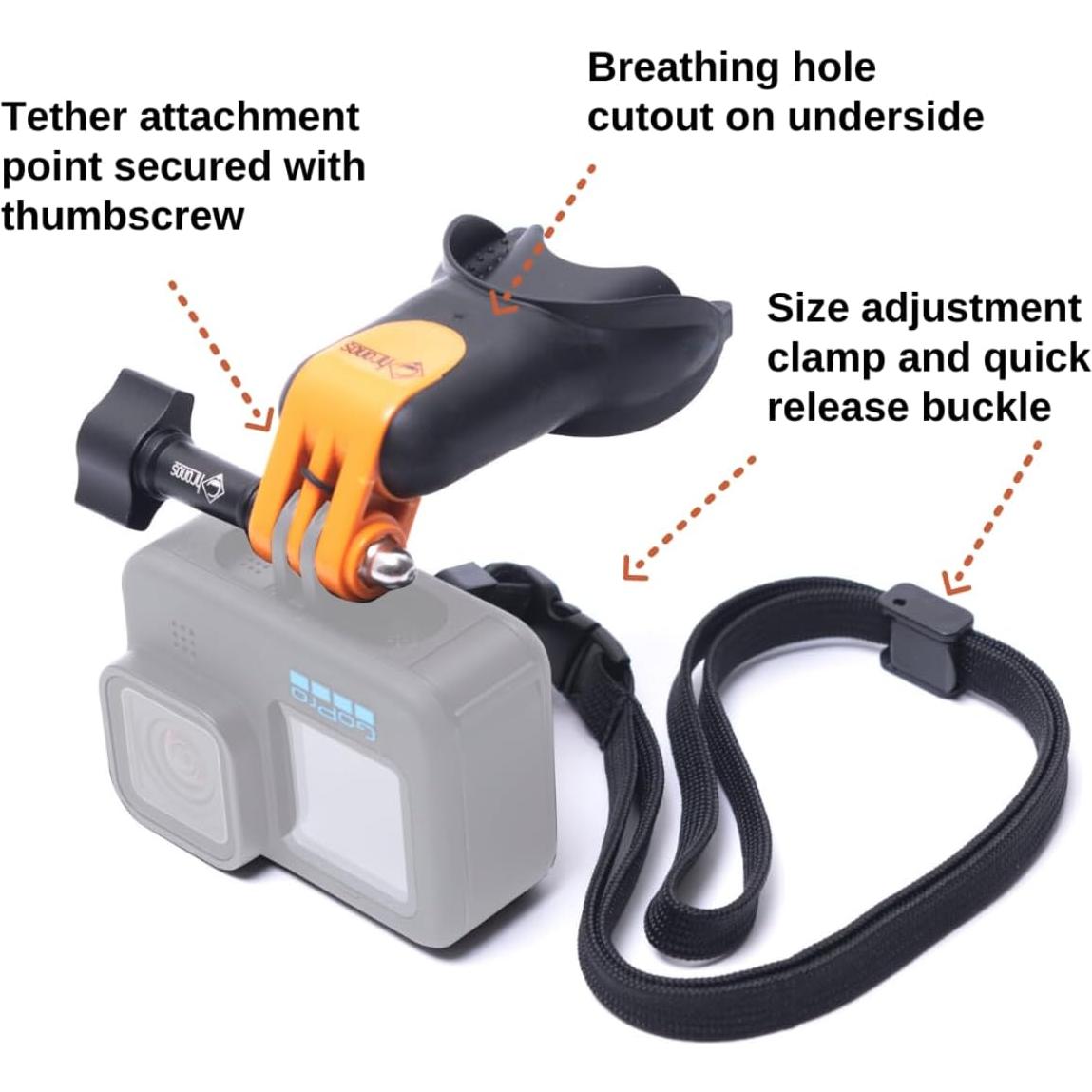 Soporte de Boca Chronos con Cordón y Tornillo para GoPro