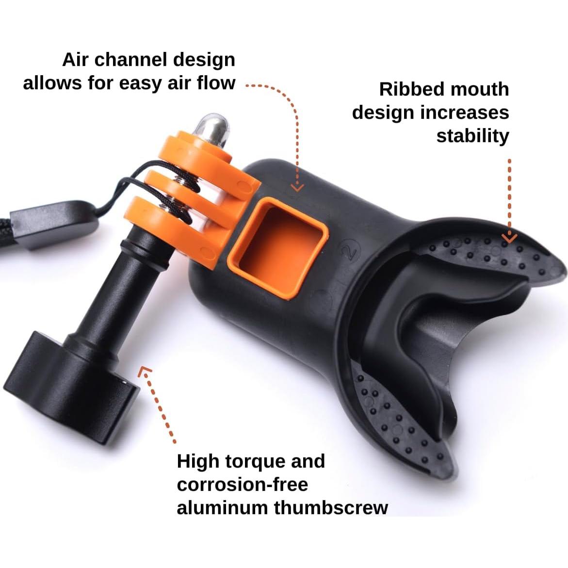 Soporte de Boca Chronos con Cordón y Tornillo para GoPro