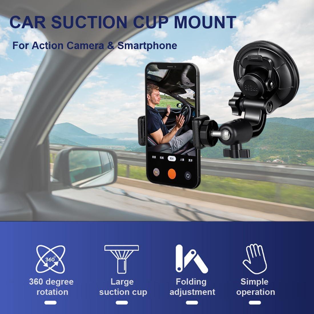 Soporte de Ventosa para Coche JOLOESLOS con Adaptador y Clip