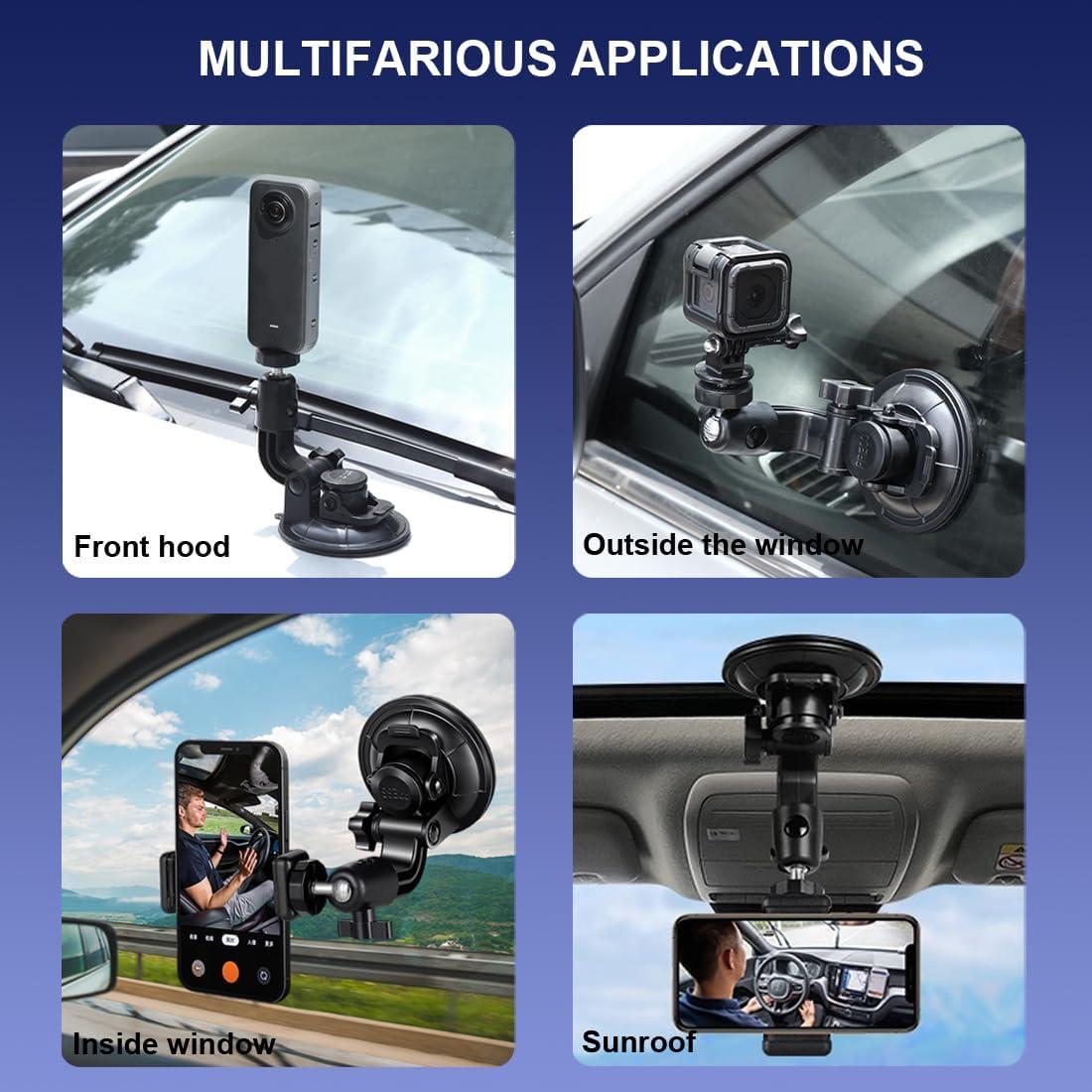 Soporte de Ventosa para Coche JOLOESLOS con Adaptador y Clip