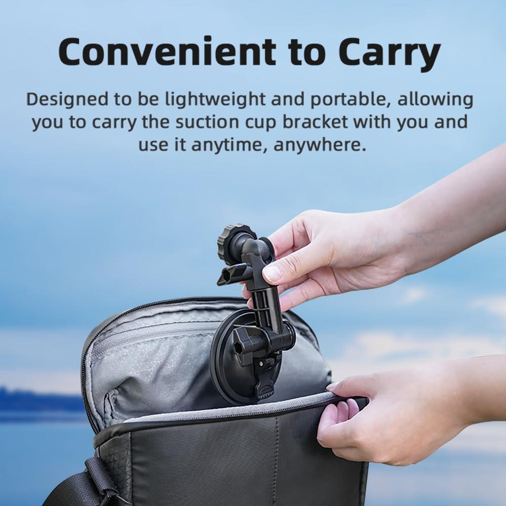 Suction Cup Mount Compatible with DJI Osmo Pocket 3, Upgraded Car Mount Windshield Window Dash Holder Kit Action Camera Accessories Adapter for Insta360 X5/X4/X3 for GoPro Max Mini for Action 5 Pro 4