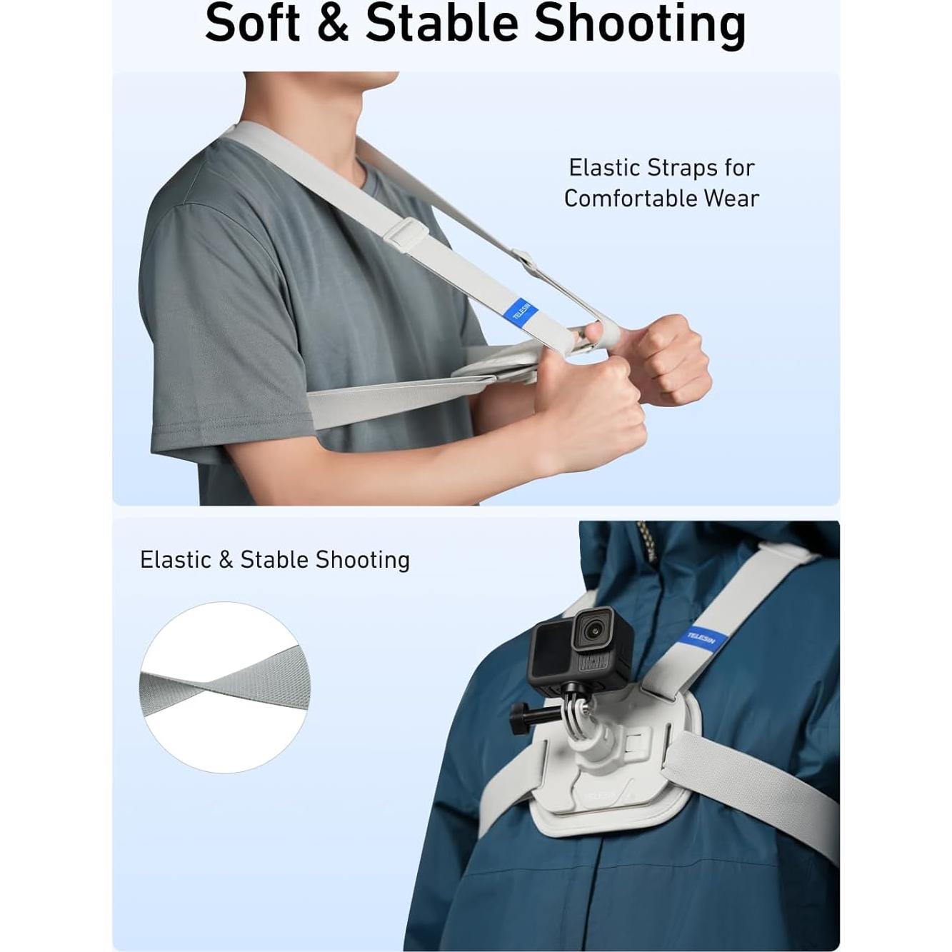 Soporte de Pecho TELESIN con Almohadilla Gruesa y Liberación Rápida