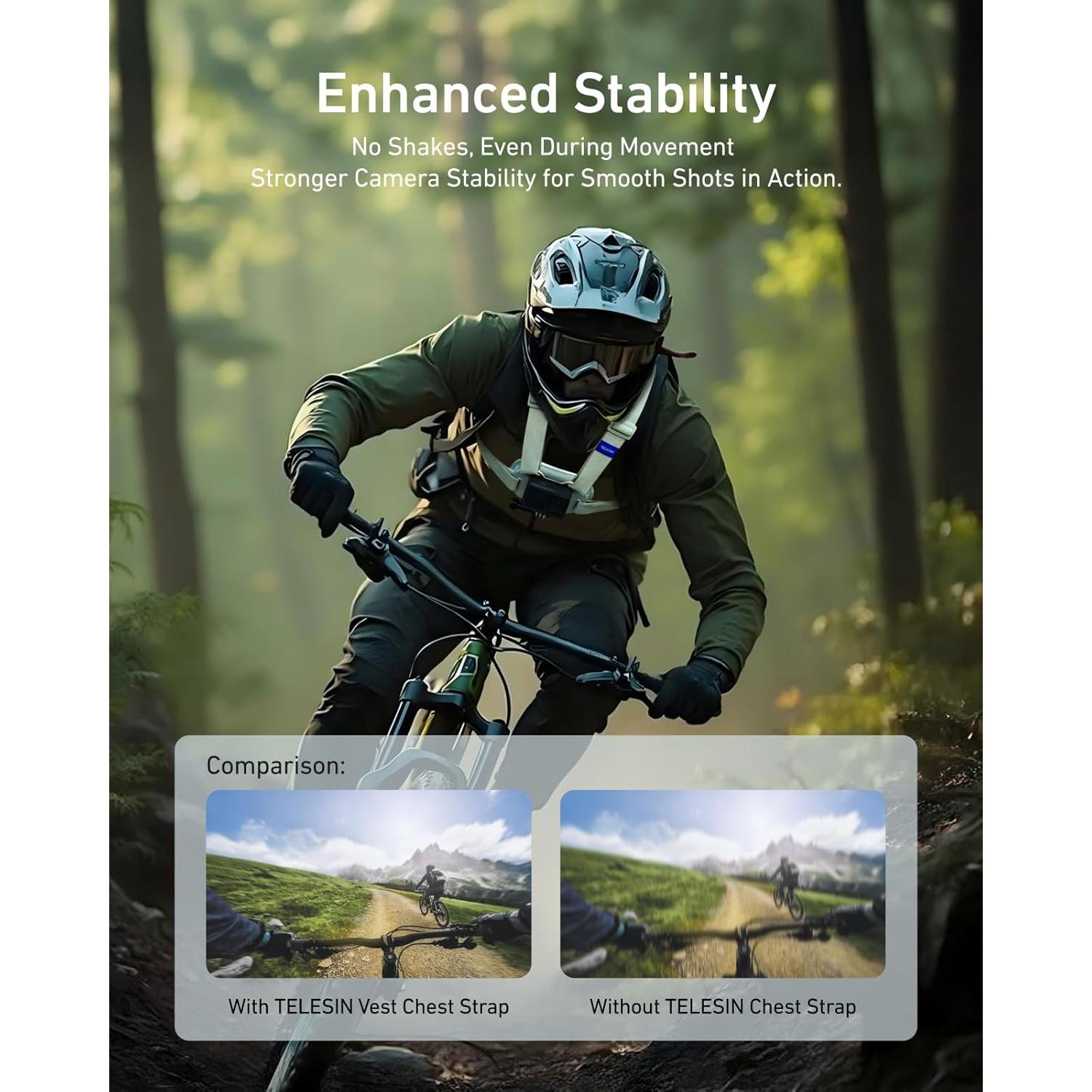 Soporte de Pecho TELESIN con Almohadilla Gruesa y Liberación Rápida