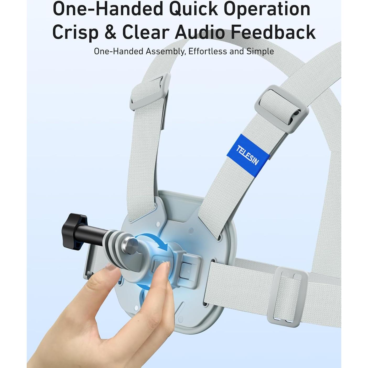 Soporte de Pecho TELESIN con Almohadilla Gruesa y Liberación Rápida