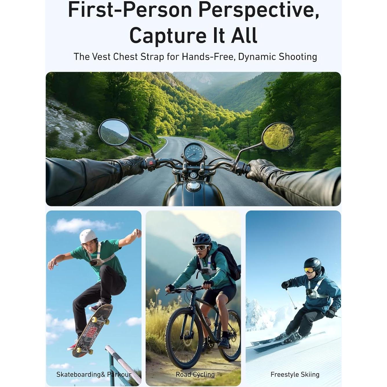 Soporte de Pecho TELESIN con Almohadilla Gruesa y Liberación Rápida