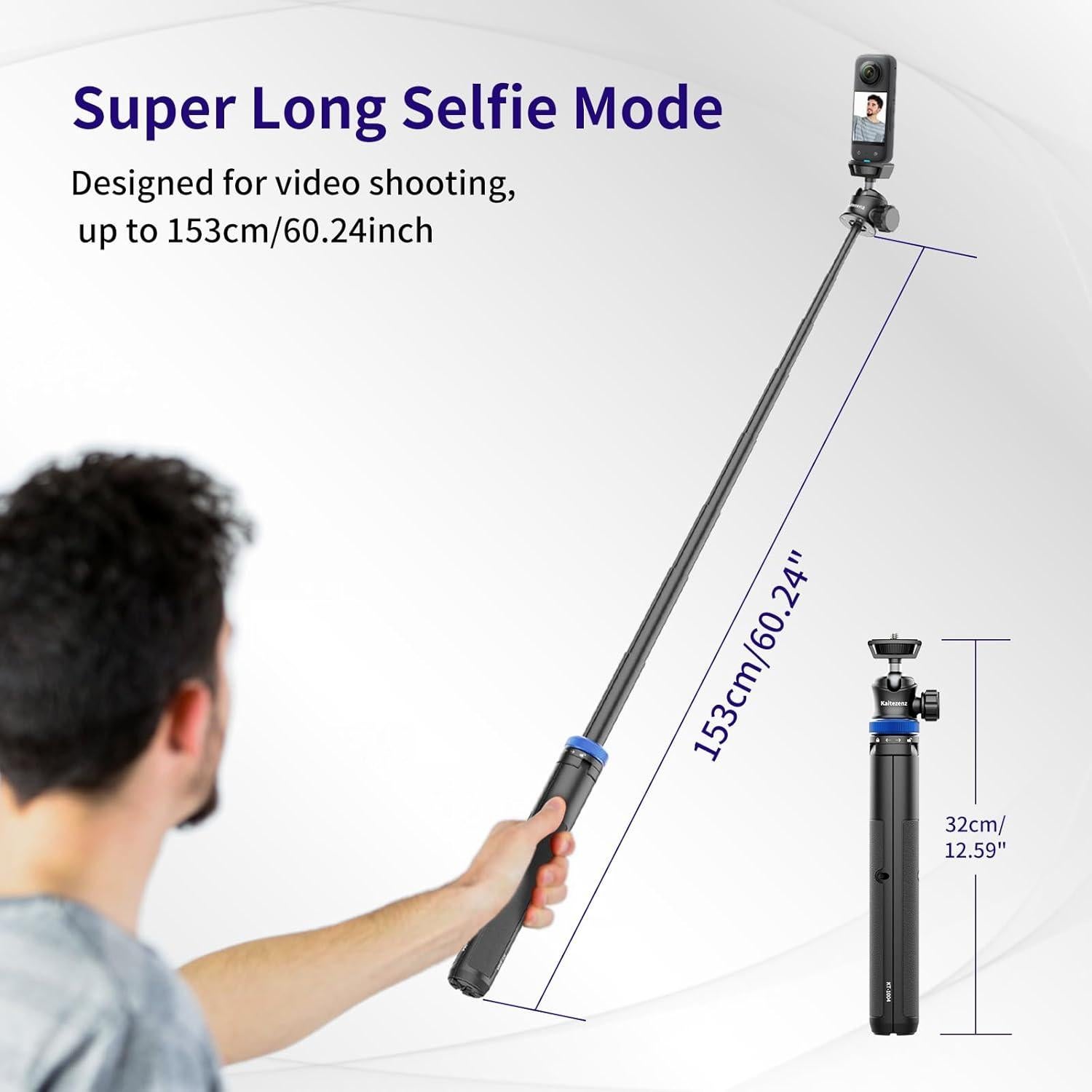 Trípode Selfie Extensible Kaitezenz KT-1004 157 cm 360°