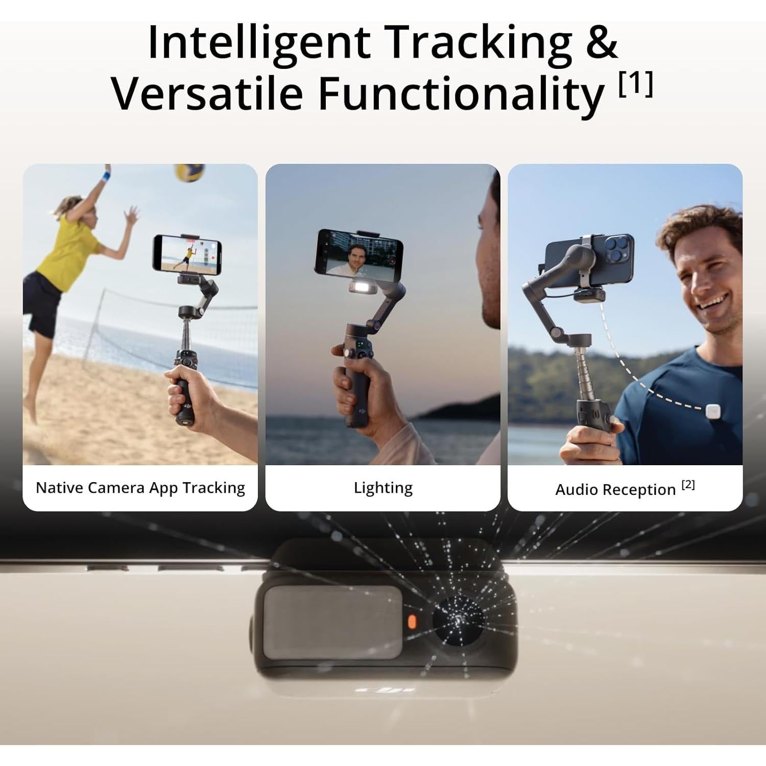 DJI Osmo Mobile 7P Gimbal Stabilizer for iPhone, Android, Native Tracking, Lighting, 3-Axis Phone Gimbal, Quick Launch, One-Tap Edit, Built-in Extension Rod & Tripod, 10hrs Use, Phone Charging