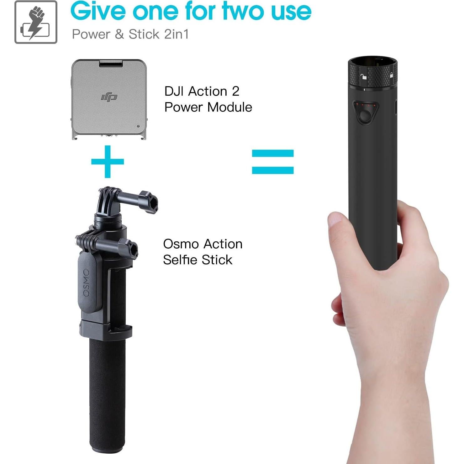 Cargador Stick Smatree 5000mAh para DJI Pocket 3 y GoPro