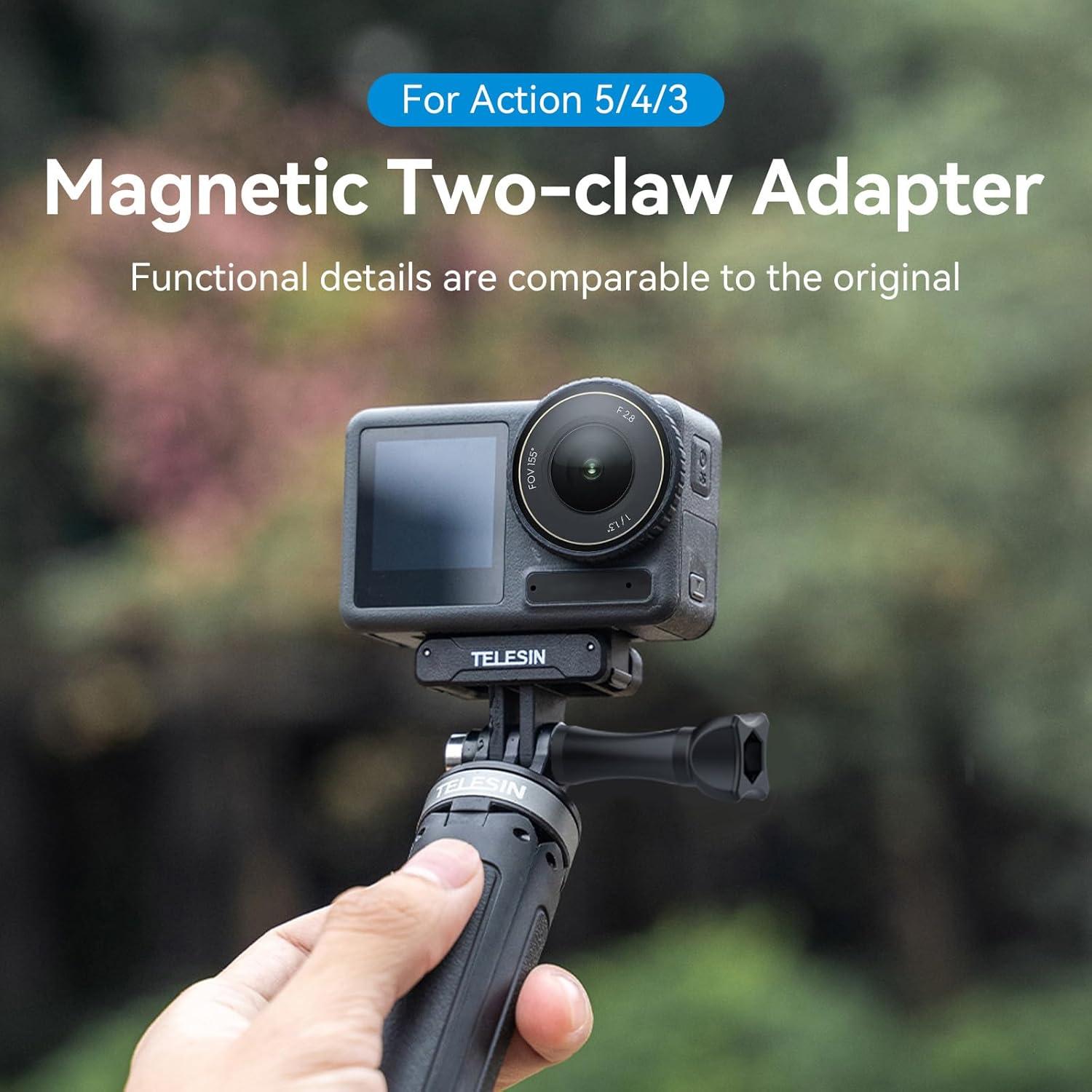 Adaptador Magnético TELESIN para DJI Action 5/4/3 - Rápida Liberación