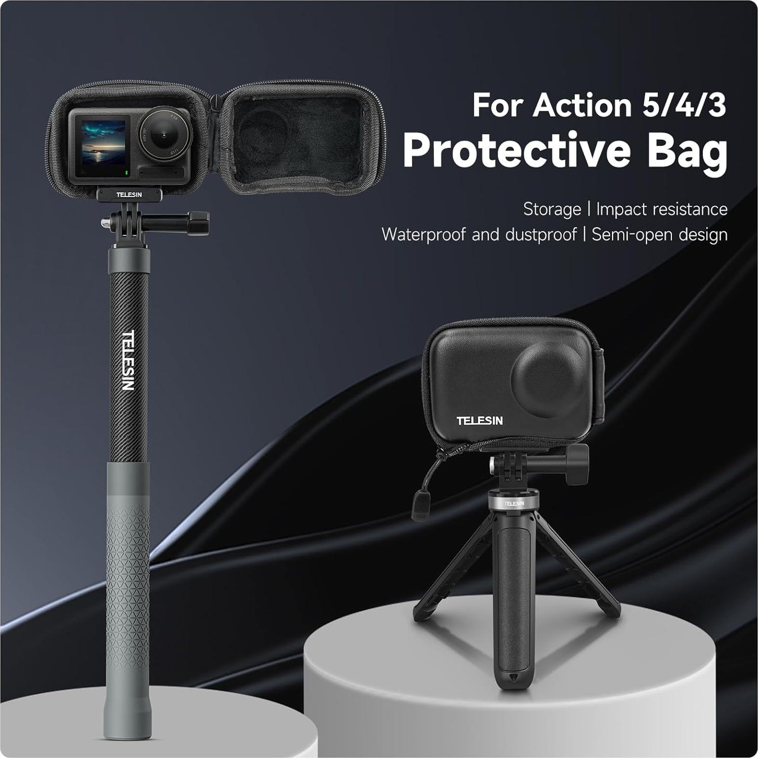 Funda de Transporte TELESIN para DJI Action 3/4/5 e Insta360
