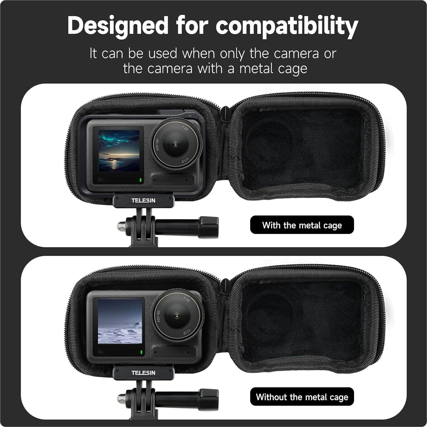 Funda de Transporte TELESIN para DJI Action 3/4/5 e Insta360