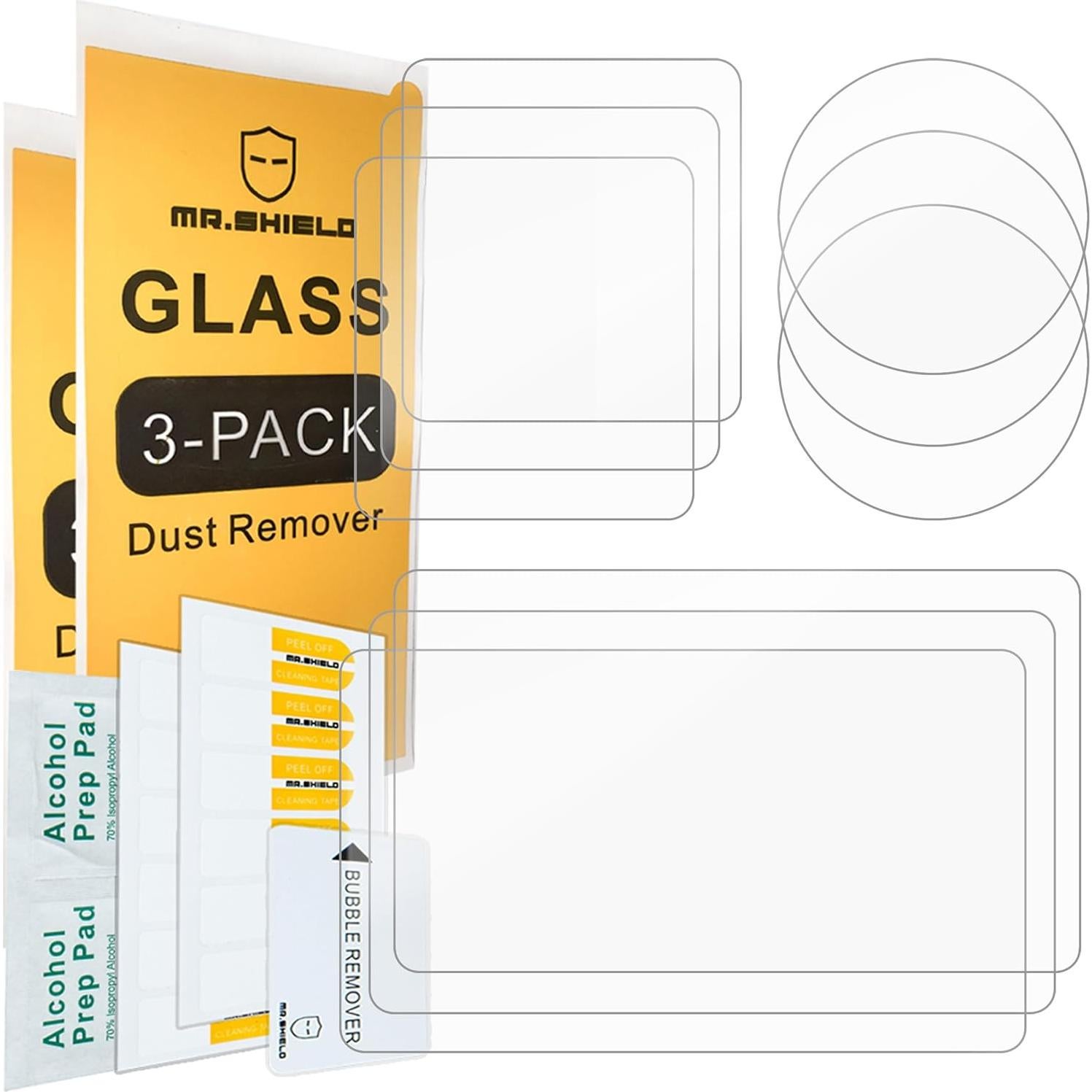 [Back+Lens+Front] 3-Pack [9 Pcs] Screen Protector For DJI OSMO Action 5 Pro [Tempered Glass] [Japan Glass with 9H Hardness] Screen Protector