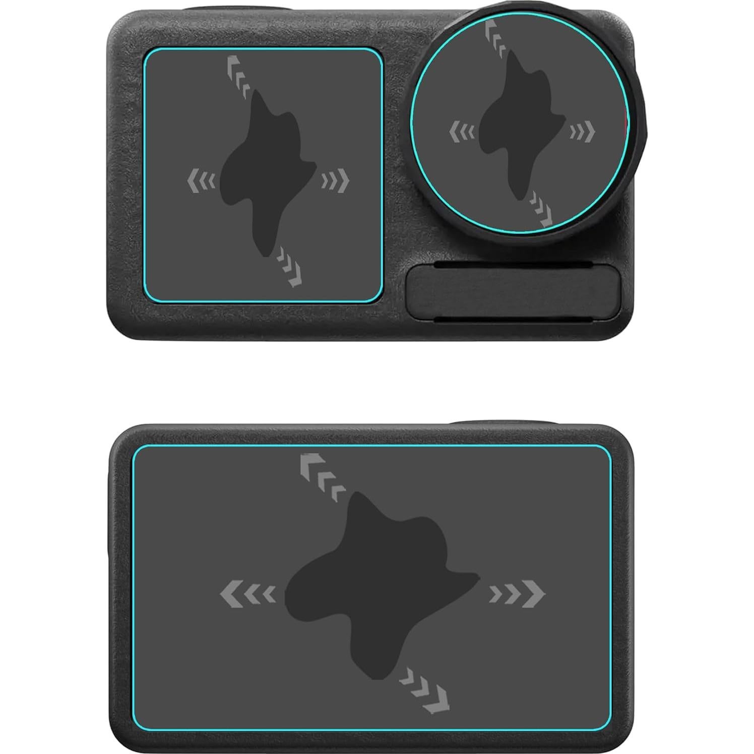 [Back+Lens+Front] 3-Pack [9 Pcs] Screen Protector For DJI OSMO Action 5 Pro [Tempered Glass] [Japan Glass with 9H Hardness] Screen Protector