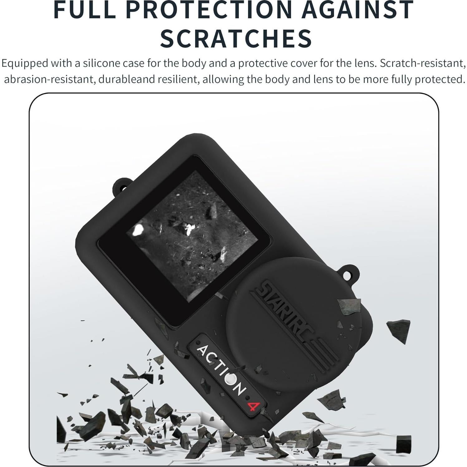 Funda de Silicona para DJI Osmo Action 4/3 con Tapa Lente