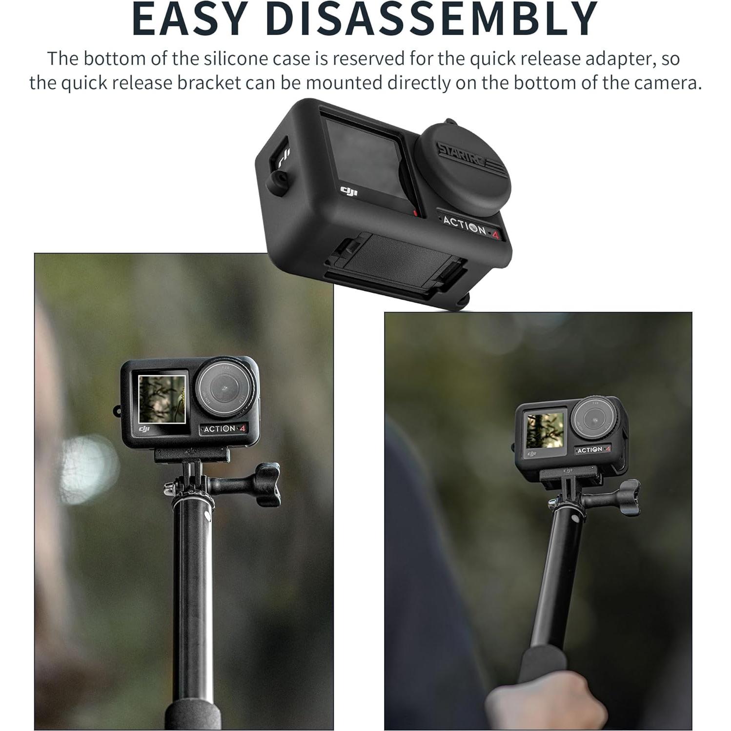 Funda de Silicona para DJI Osmo Action 4/3 con Tapa Lente