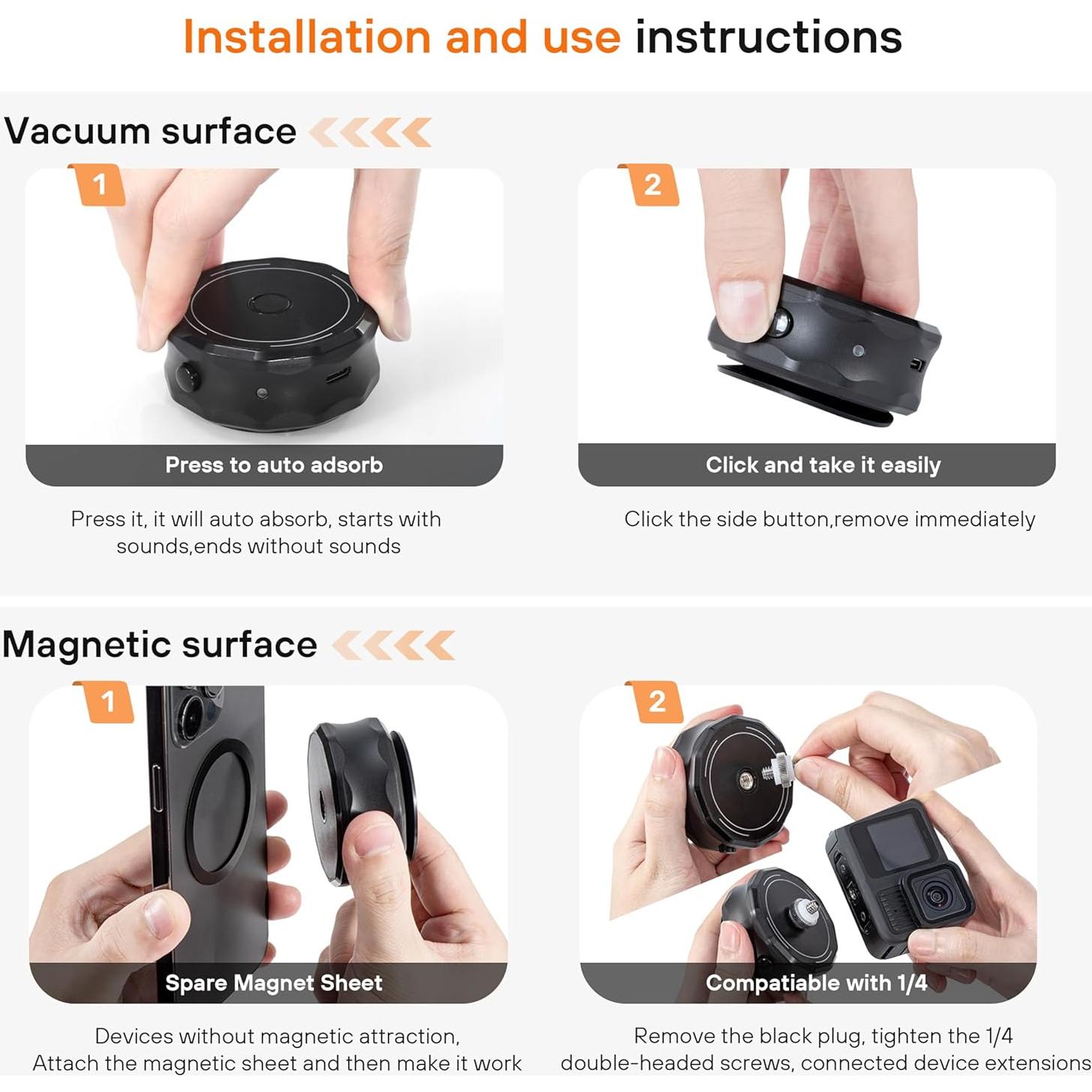 Soporte Ventosa Magnética Eléctrica STARTRC para DJI Pocket 3