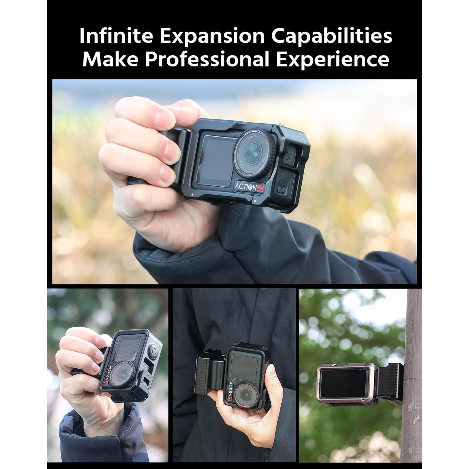 Mini Side Magnetic Handle for DJI Osmo Action 5 Pro, 4, 3 Cage – Aluminum Alloy with Magnetic Base, Quick Installation Adapter