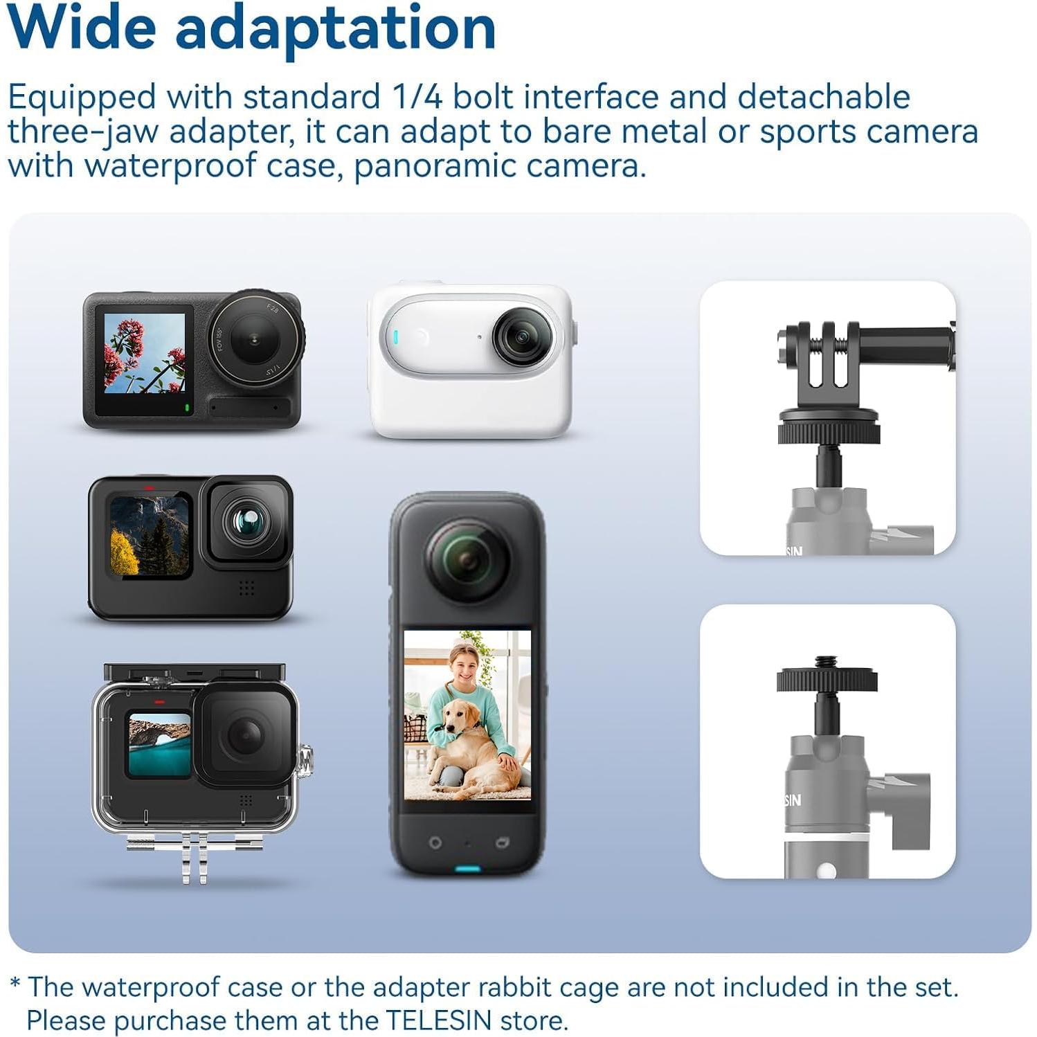 Palo de Selfie Impermeable TELESIN 65.4 cm para GoPro e Insta360