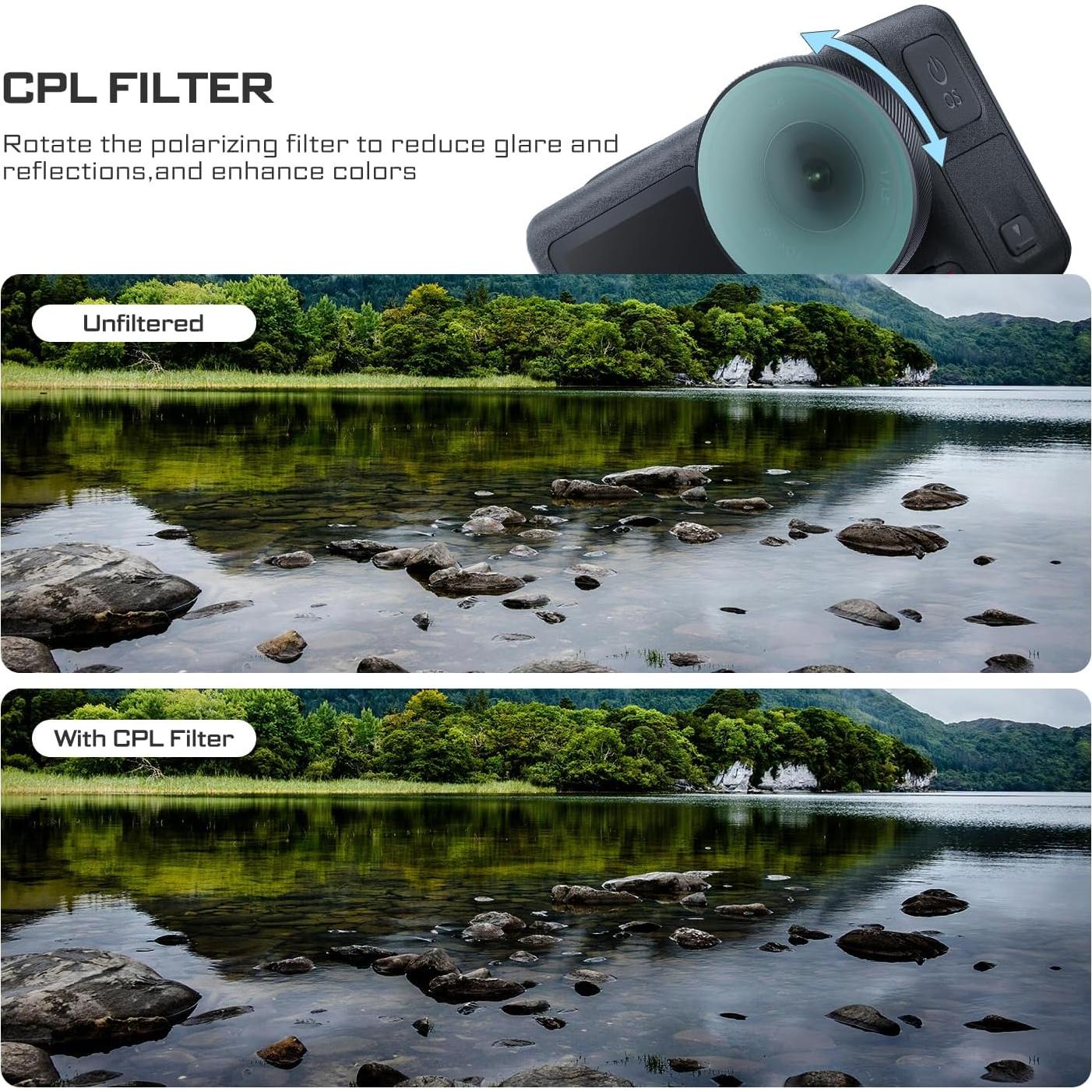 Filtro CPL Freewell para DJI Osmo Action 5 Pro - Mejora Colores