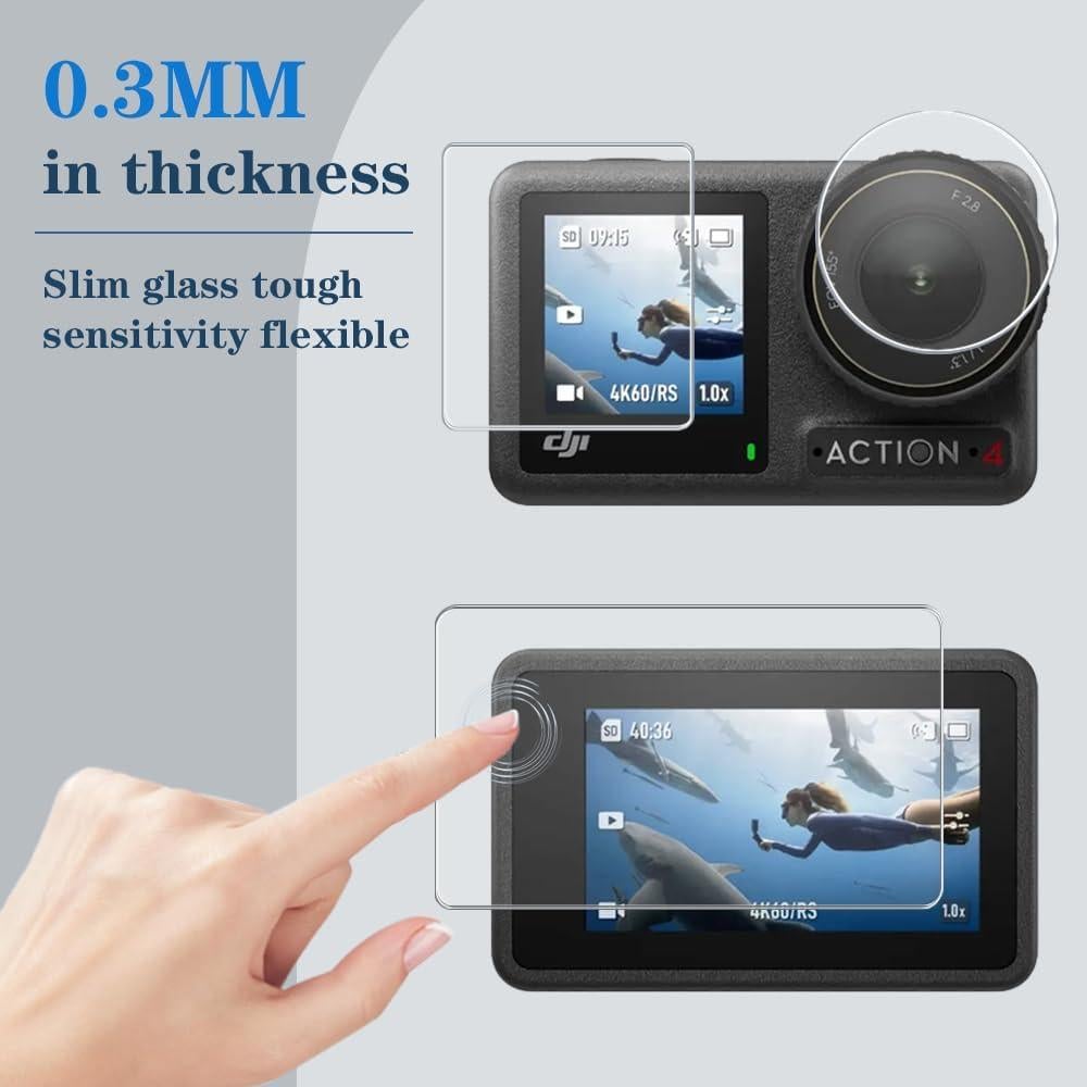 Protector de Pantalla y Funda de Silicona para DJI Osmo Action 4